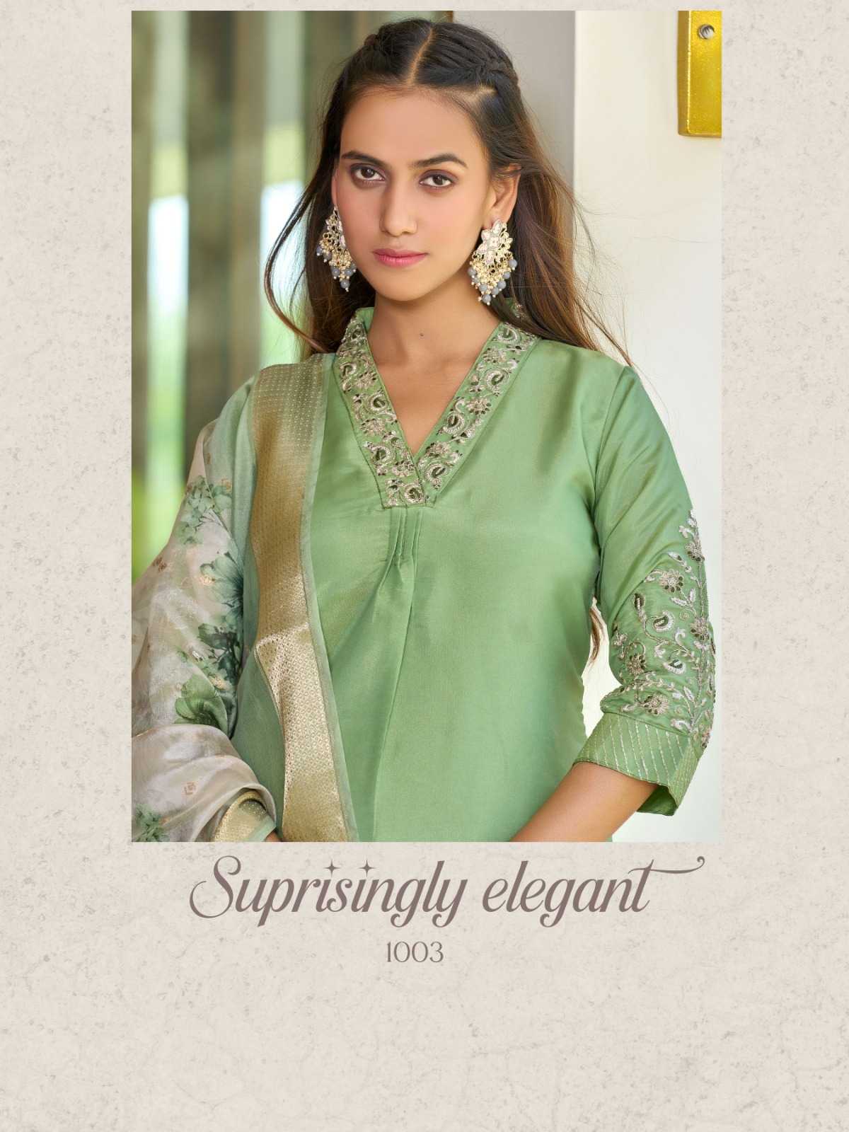 Ynf Shimmer silk RIN190 AANCHI-PANKHI Setwise Collections Wholesale Dresses & Suits Catalogs Manufacturer