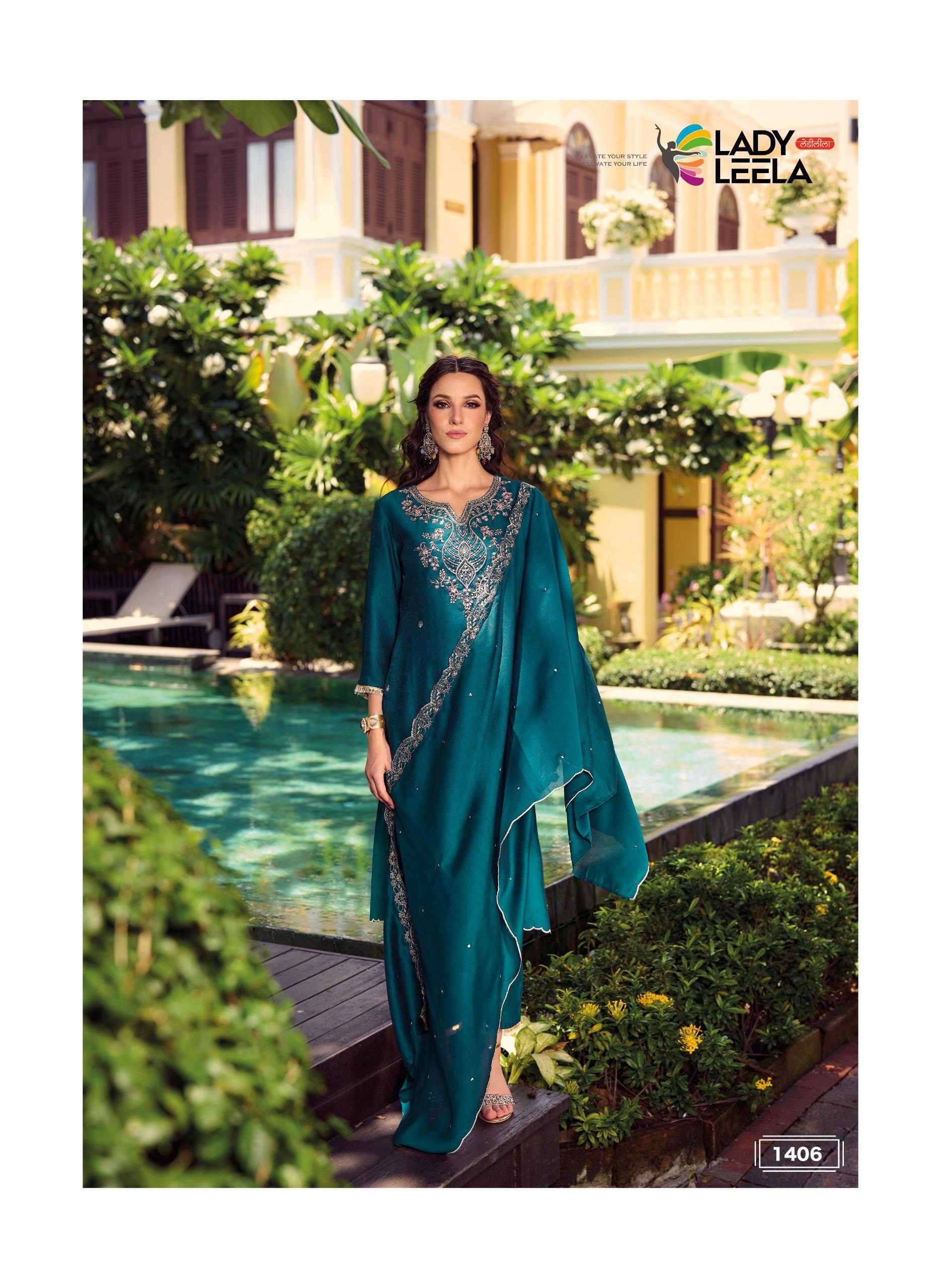 Ynf Shimmer silk RIN190 LADY LEELA-NOOR-2 Setwise Collections Wholesale Dresses & Suits Catalogs Manufacturer