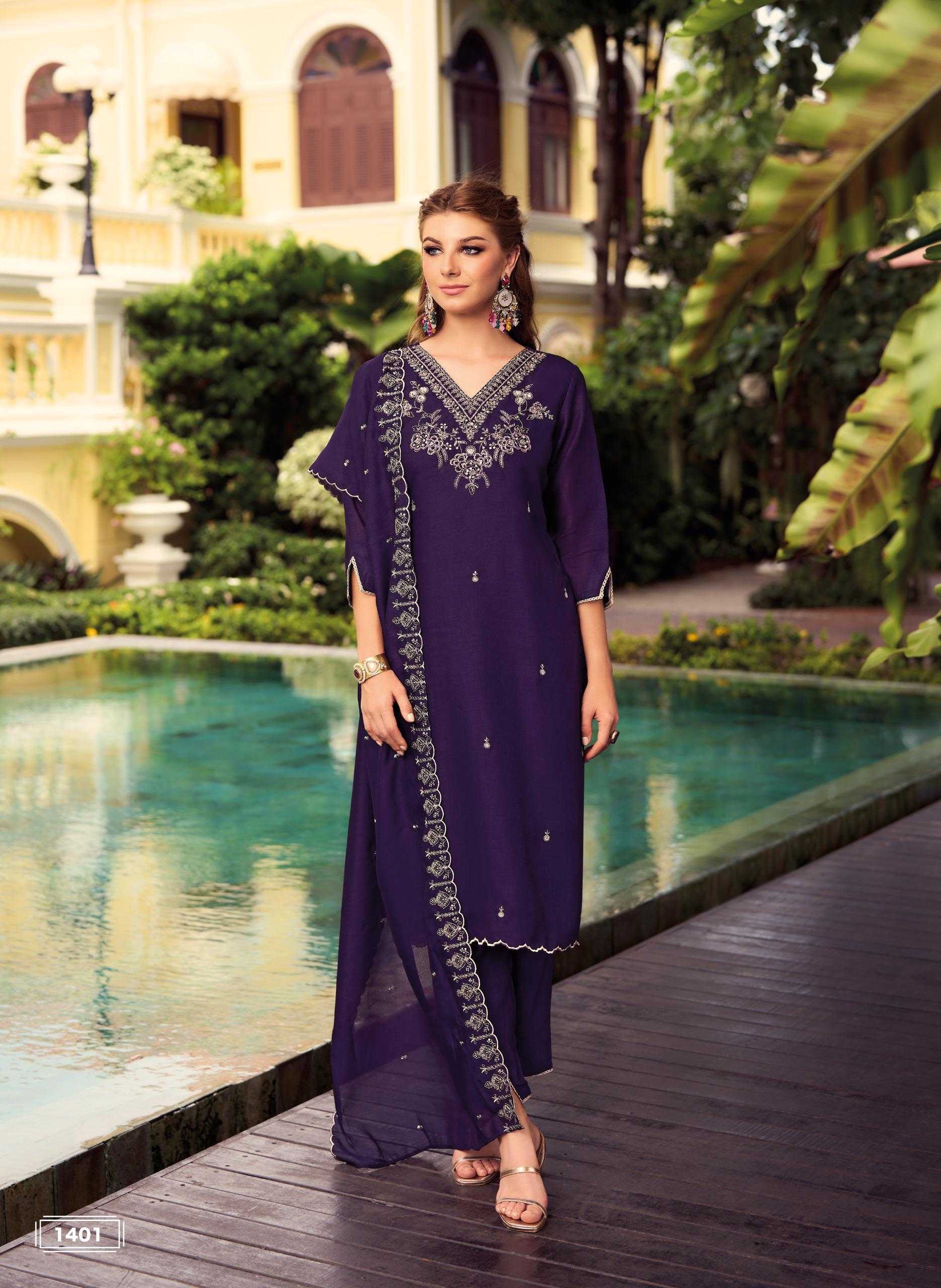 Ynf Shimmer silk RIN190 LADY LEELA-NOOR-2 Setwise Collections Wholesale Dresses & Suits Catalogs Manufacturer