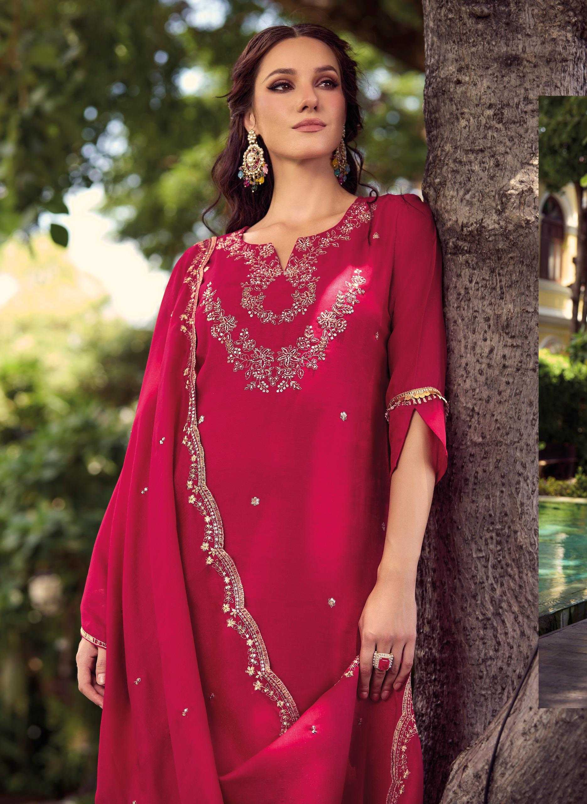 Ynf Shimmer silk RIN190 LADY LEELA-NOOR-2 Setwise Collections Wholesale Dresses & Suits Catalogs Manufacturer