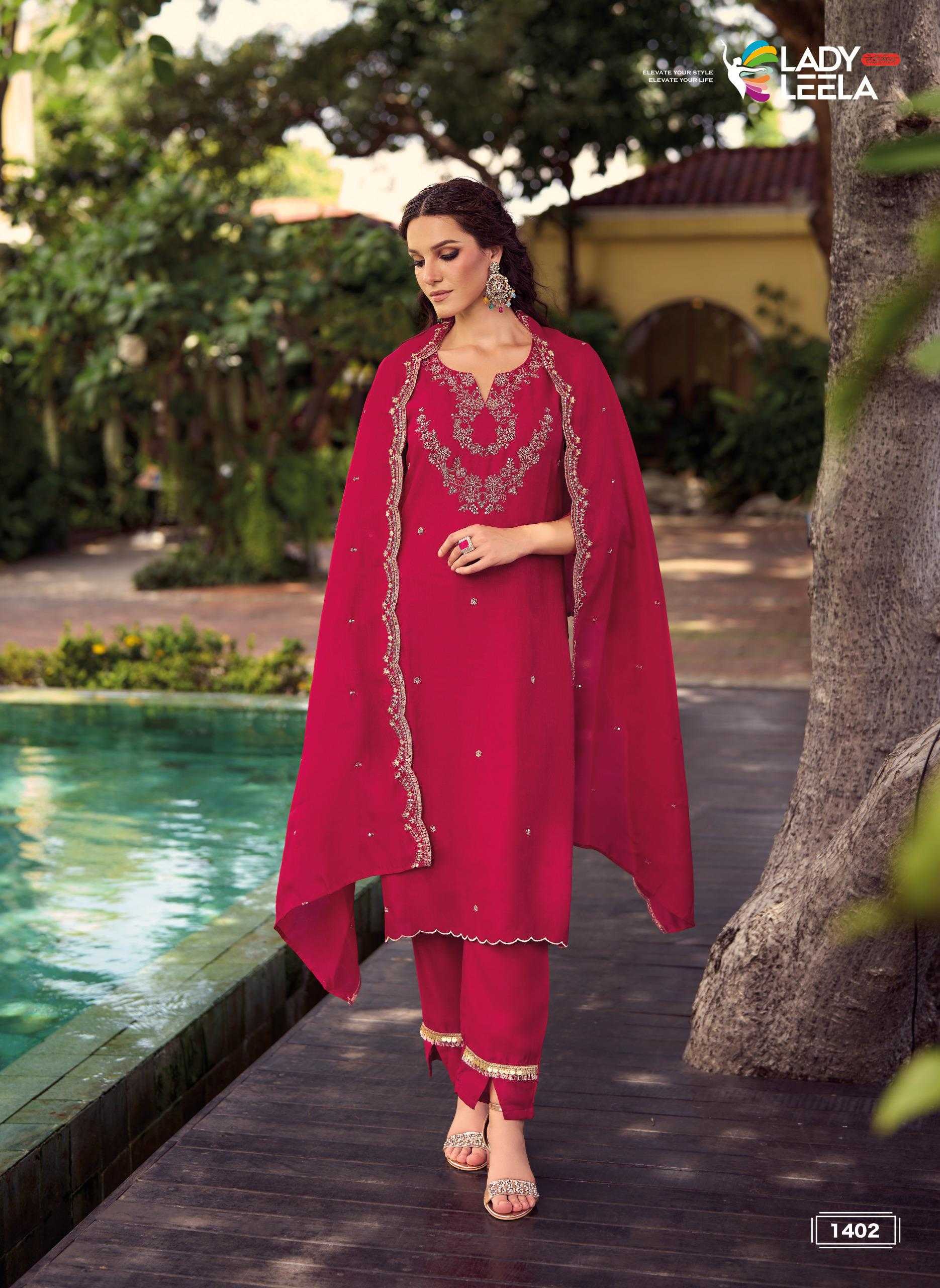 Ynf Shimmer silk RIN190 LADY LEELA-NOOR-2 Setwise Collections Wholesale Dresses & Suits Catalogs Manufacturer