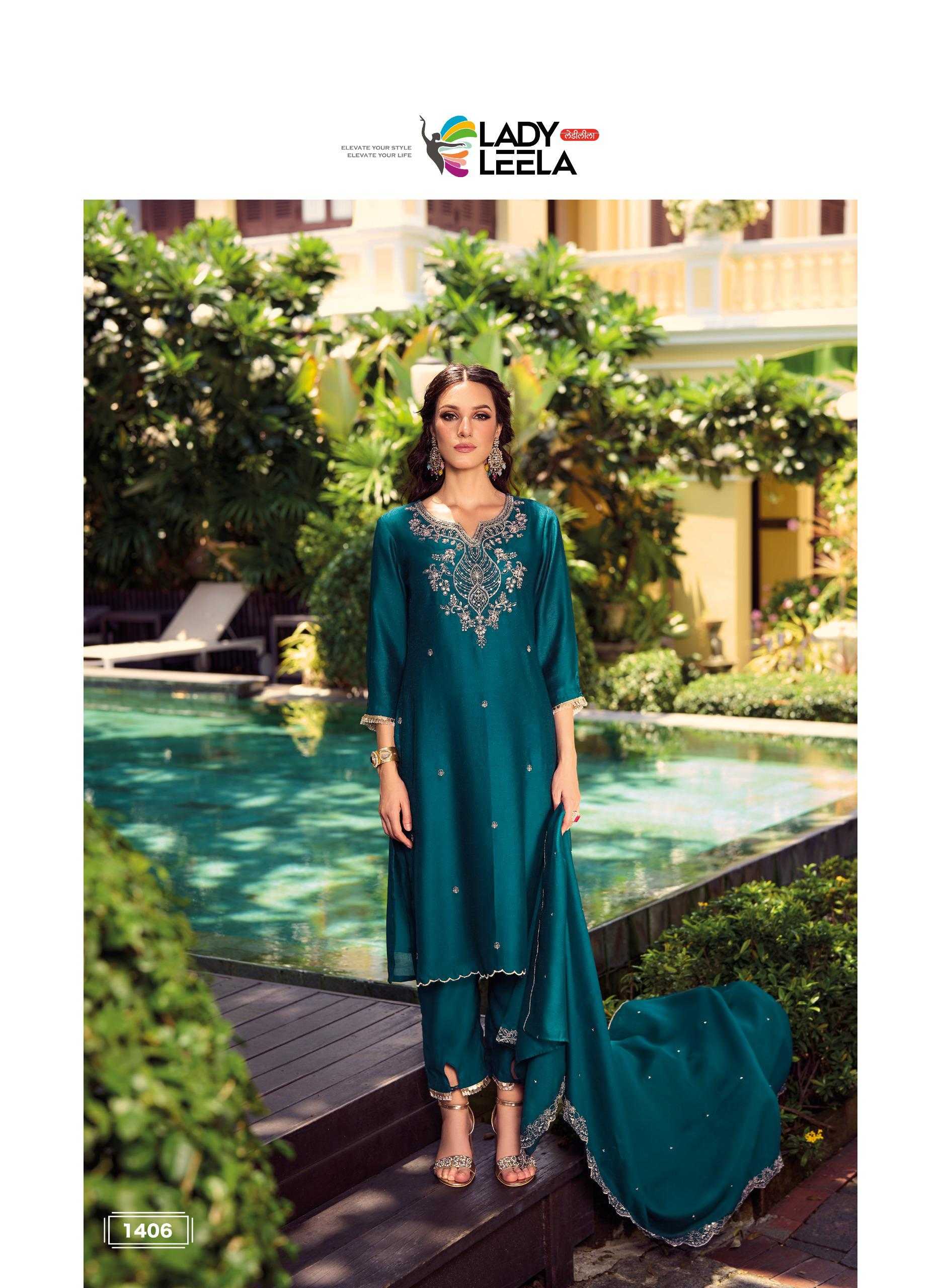 Ynf Shimmer silk RIN190 LADY LEELA-NOOR-2 Setwise Collections Wholesale Dresses & Suits Catalogs Manufacturer
