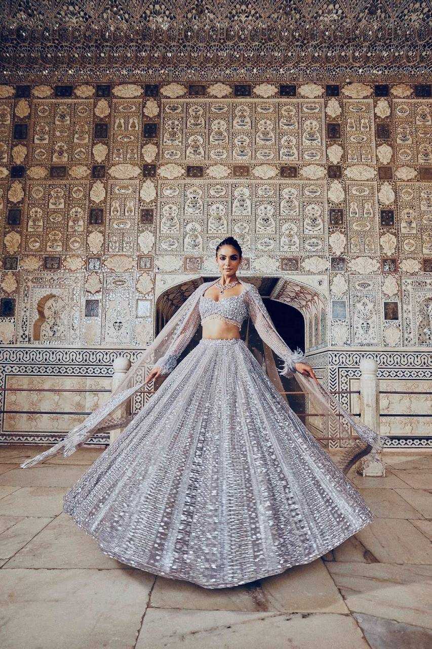 Ynf Shimmer silk RIN213 H86 Lehengas Wholesale Silk Lehenga Sequins Lehenga Manufacturer