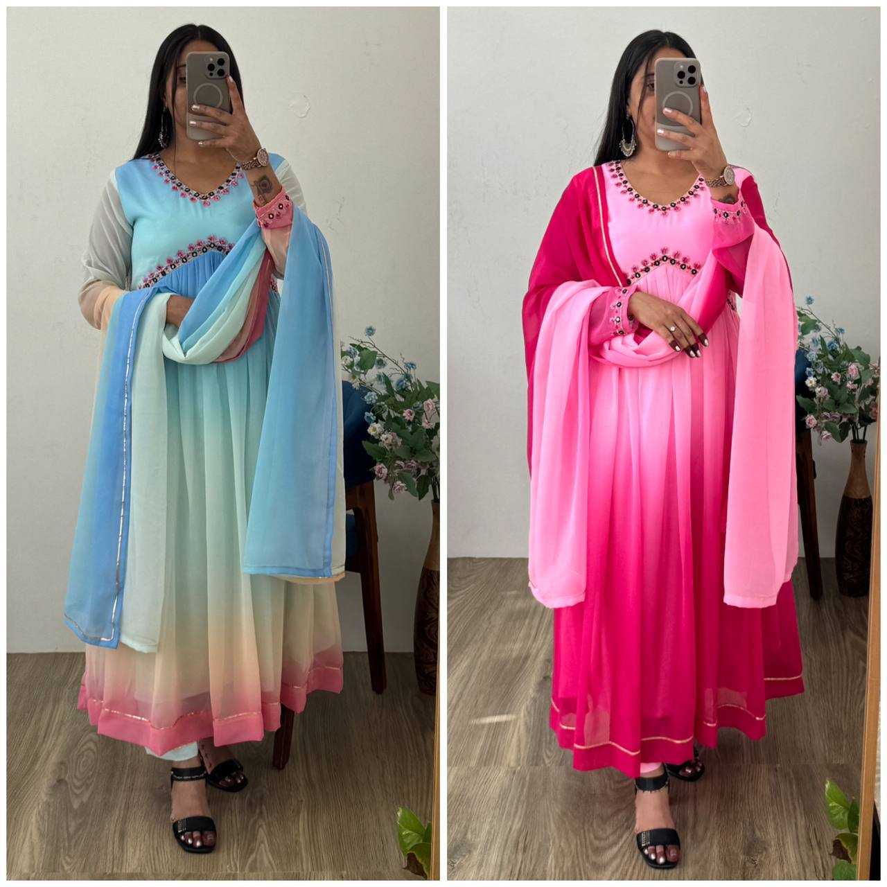 Ynf Silk Cotton Gowns Wholesale Embroidery Gowns Party Gowns Bollywood Style Gowns Manufacturer