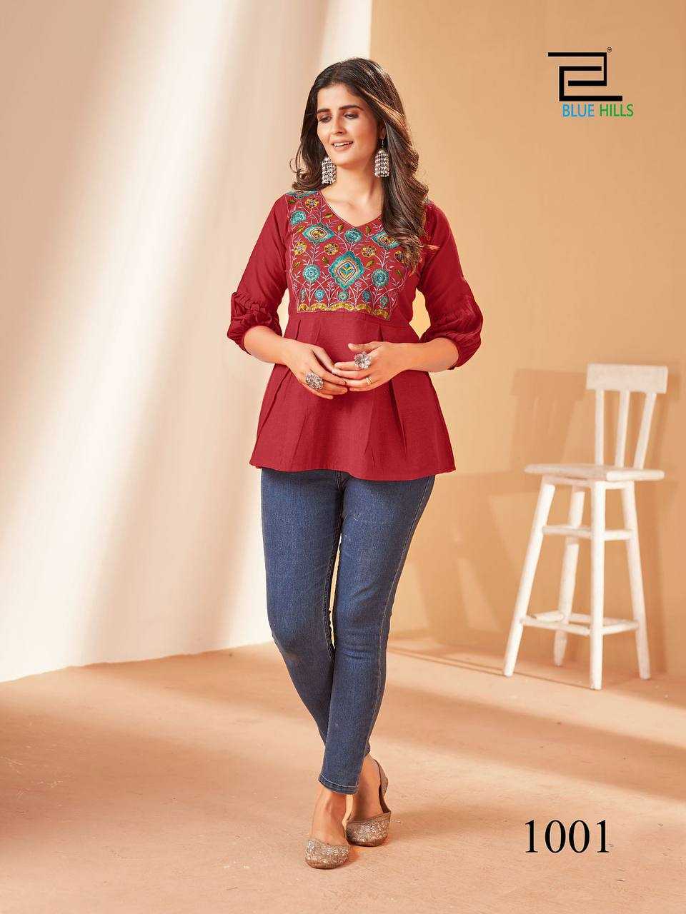 Ynf Silk Cotton RIN125 Charmi Western Wears Wholesale Tops Manufacturer