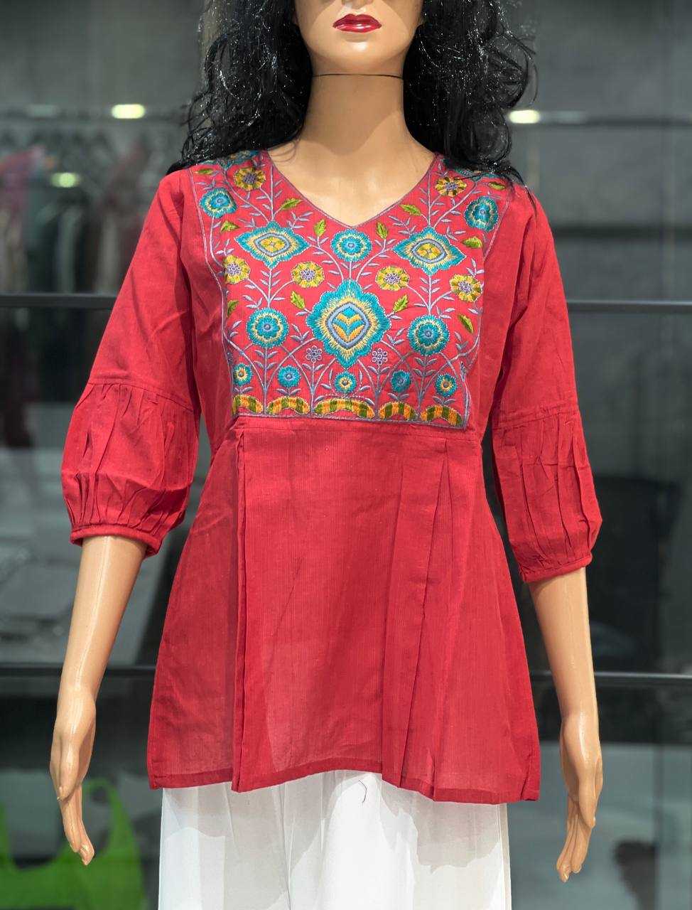 Ynf Silk Cotton RIN125 Charmi Western Wears Wholesale Tops Manufacturer