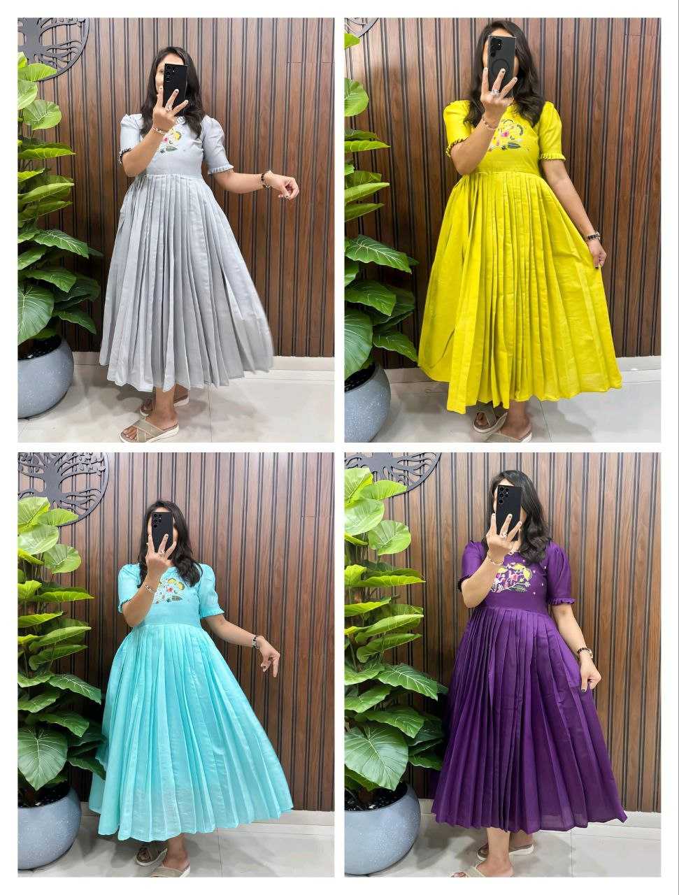 Ynf Silk Cotton RIN161 LAUNCING Gowns Wholesale Printed Gowns Embroidery Gowns Party Gowns Long Gowns Manufacturer