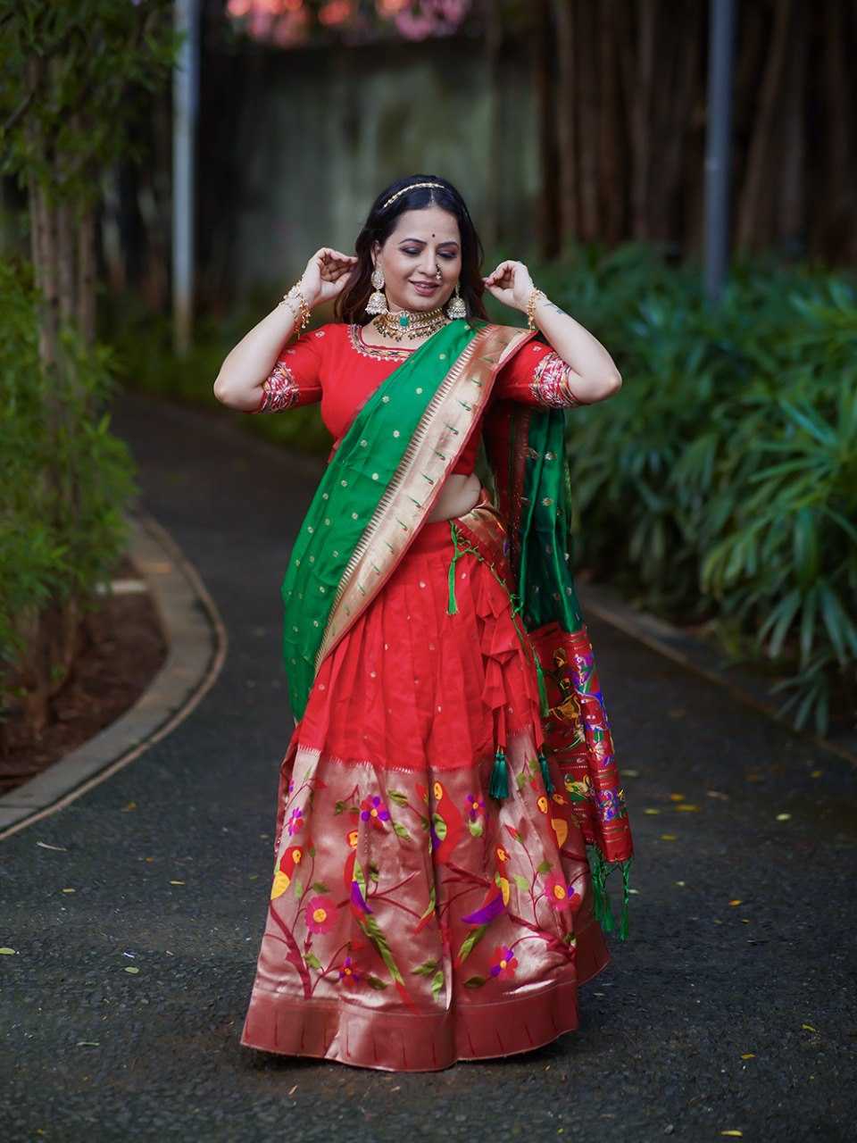 Ynf Silk KESH134 2035 Lehengas Wholesale Silk Lehenga Paithani Lehenga Red Lehenga Manufacturer