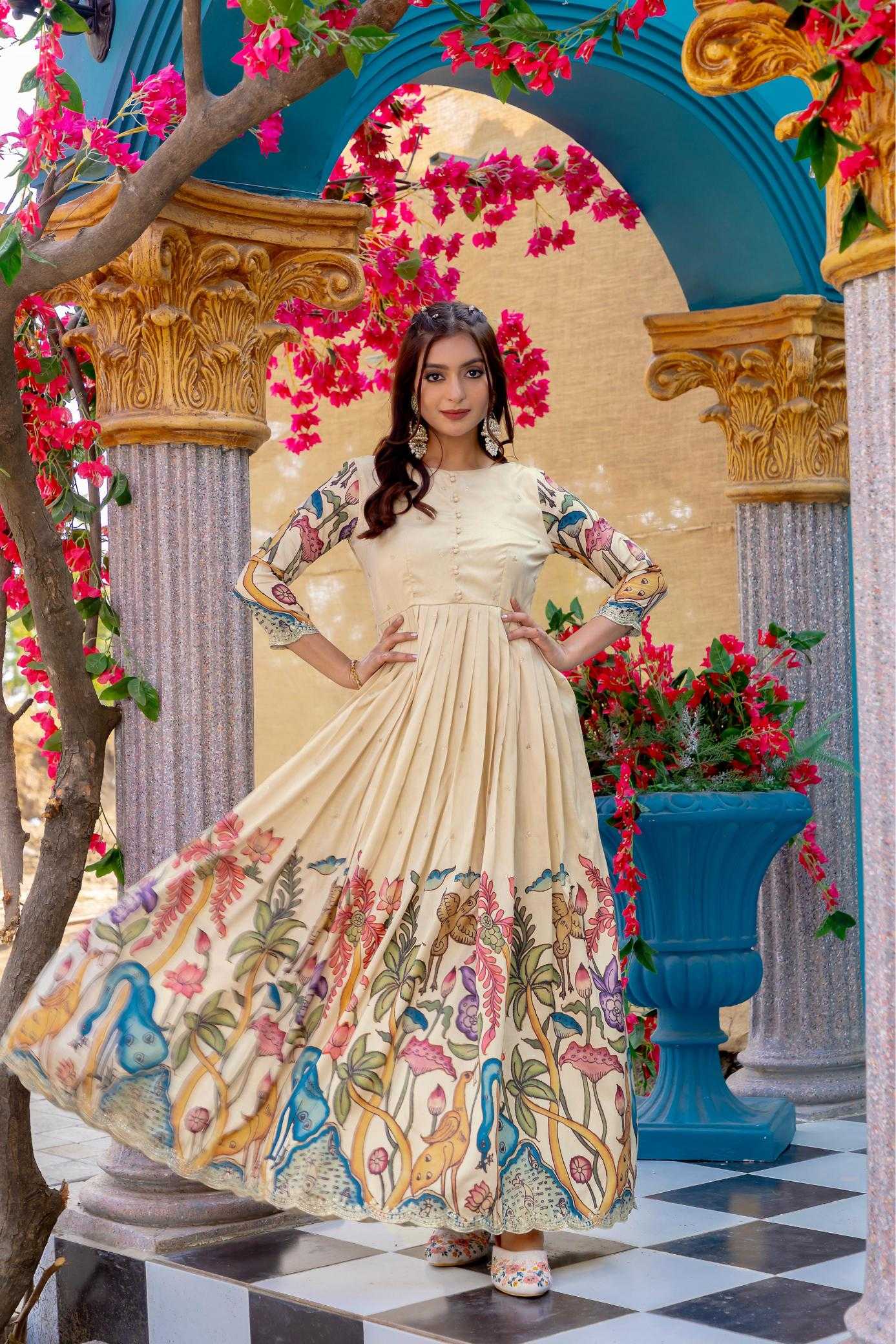 Ynf Silk KESH249 200002 Gowns Festive Collections Plus Size Collections Wholesale Embroidery Gowns Silk Gowns Onam Collections Manufacturer