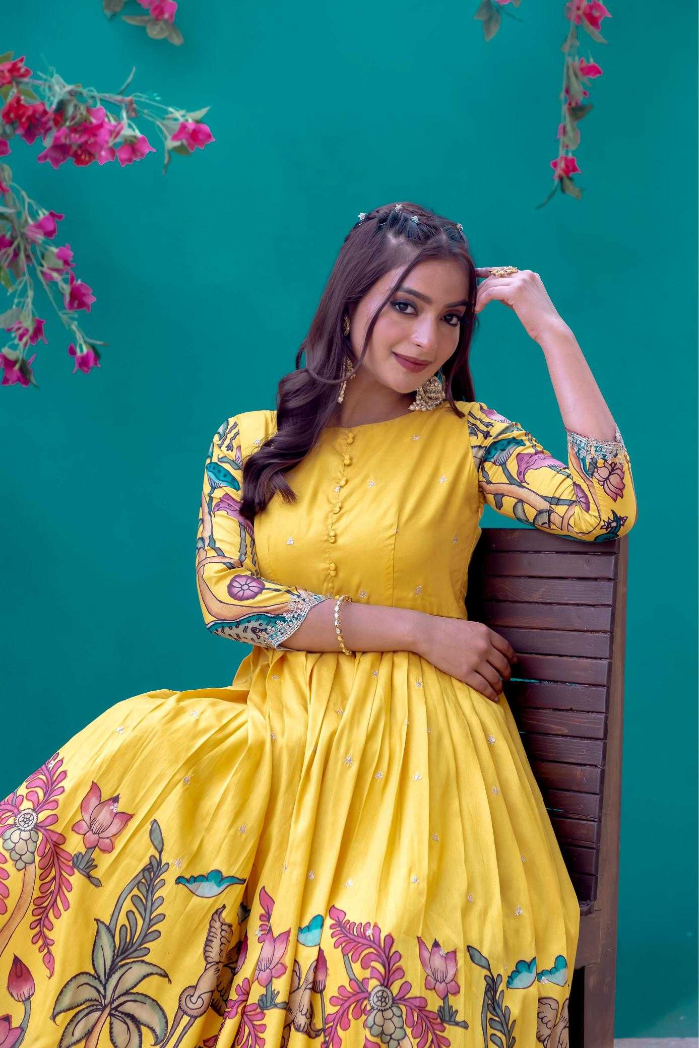 Ynf Silk KESH249 200002 Gowns Festive Collections Plus Size Collections Wholesale Embroidery Gowns Silk Gowns Onam Collections Manufacturer