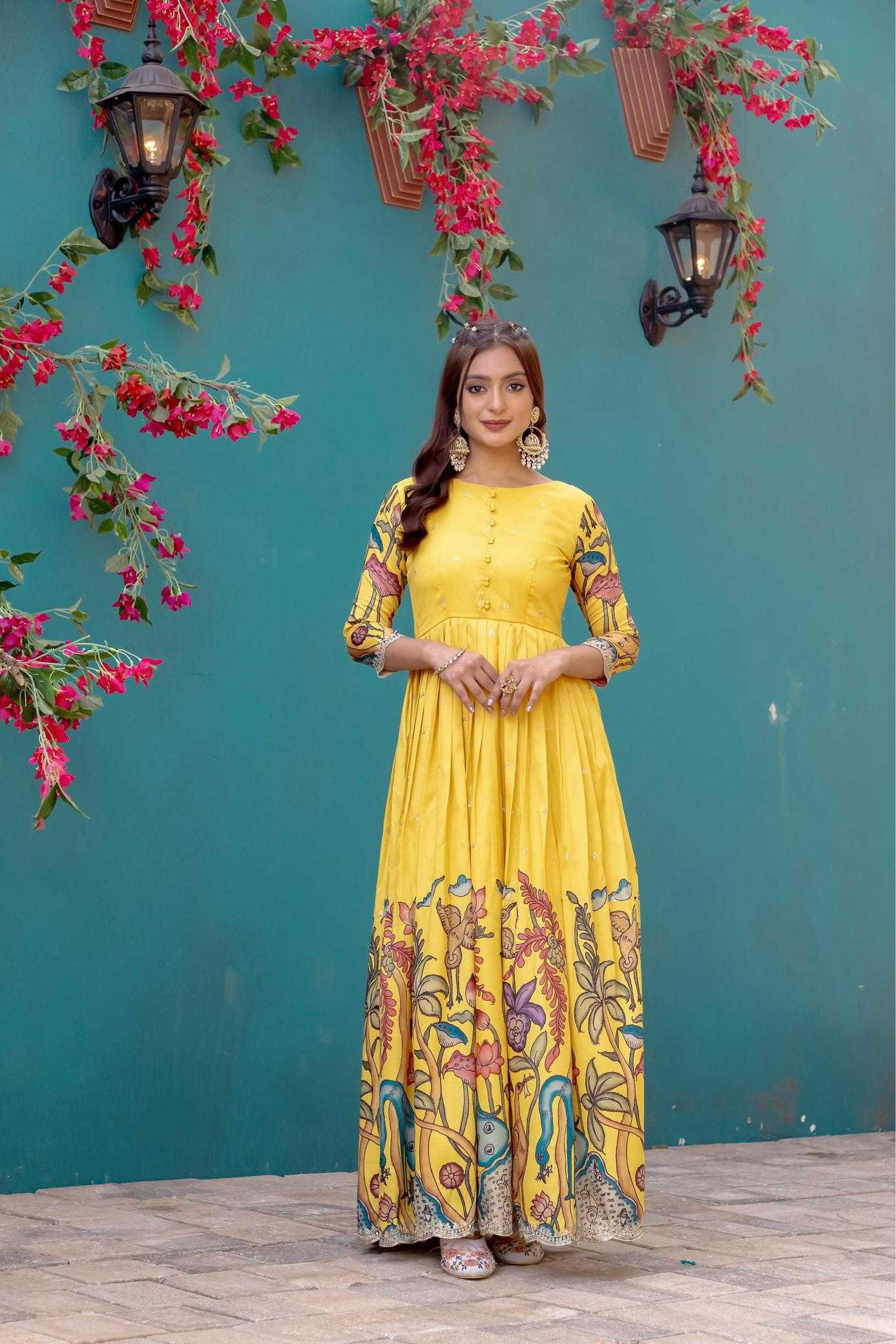 Ynf Silk KESH249 200002 Gowns Festive Collections Plus Size Collections Wholesale Embroidery Gowns Silk Gowns Onam Collections Manufacturer