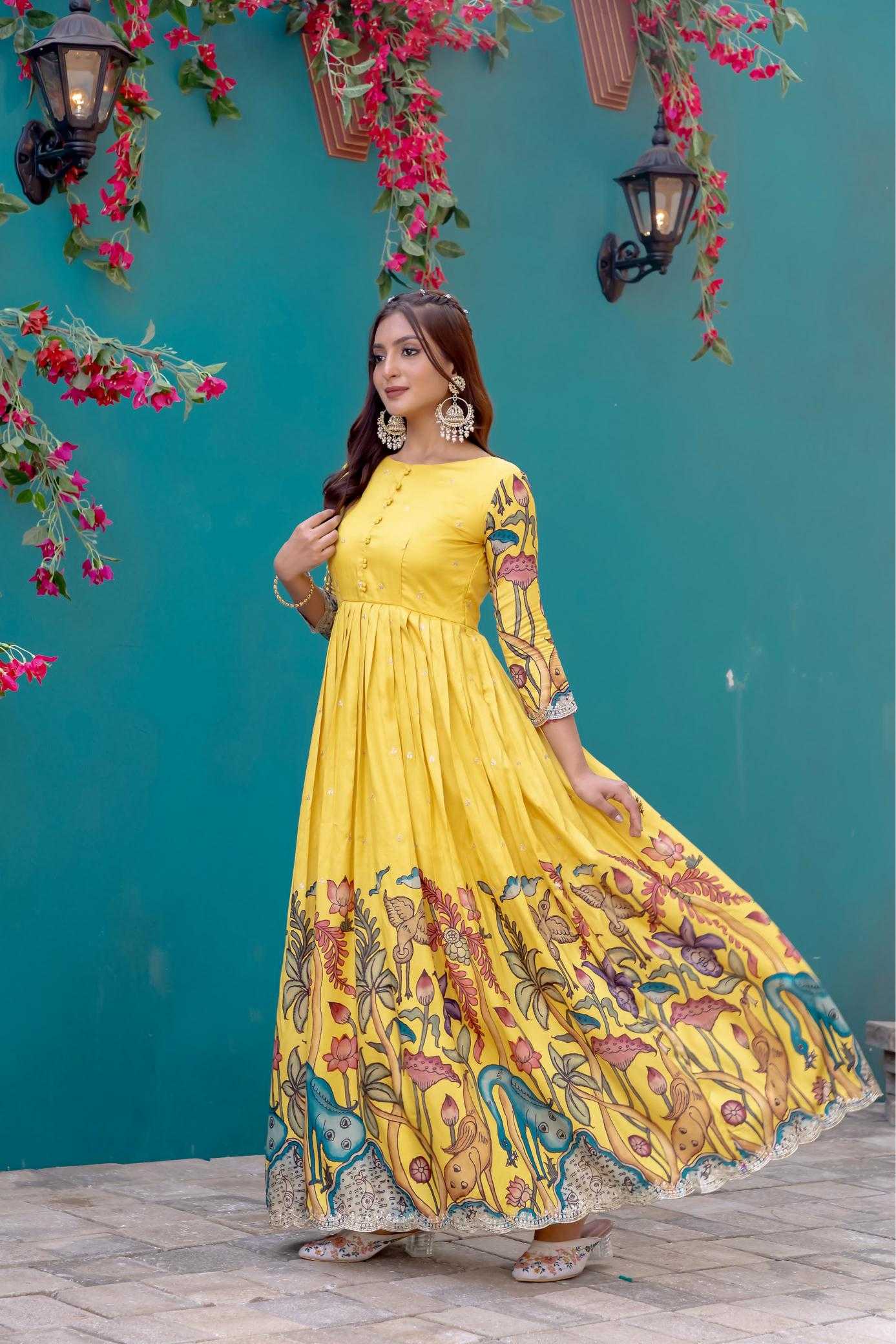 Ynf Silk KESH249 200002 Gowns Festive Collections Plus Size Collections Wholesale Embroidery Gowns Silk Gowns Onam Collections Manufacturer