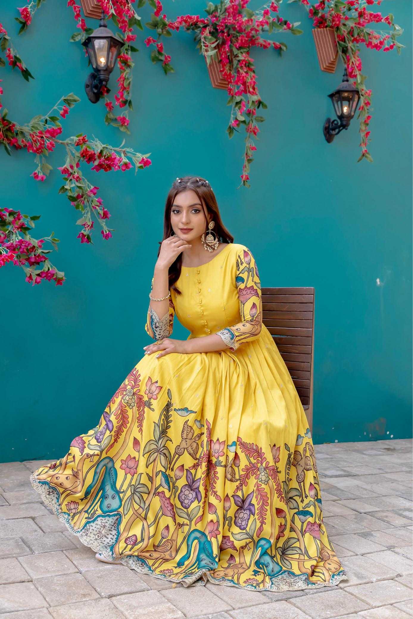 Ynf Silk KESH249 200002 Gowns Festive Collections Plus Size Collections Wholesale Embroidery Gowns Silk Gowns Onam Collections Manufacturer