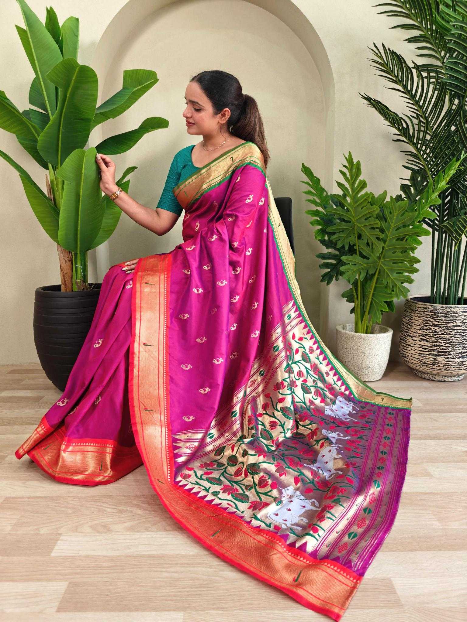Ynf Silk KESH249 Aabha Silk Sarees Wholesale Paithani Sarees Brocade Sarees Designer Silk Sarees Manufacturer