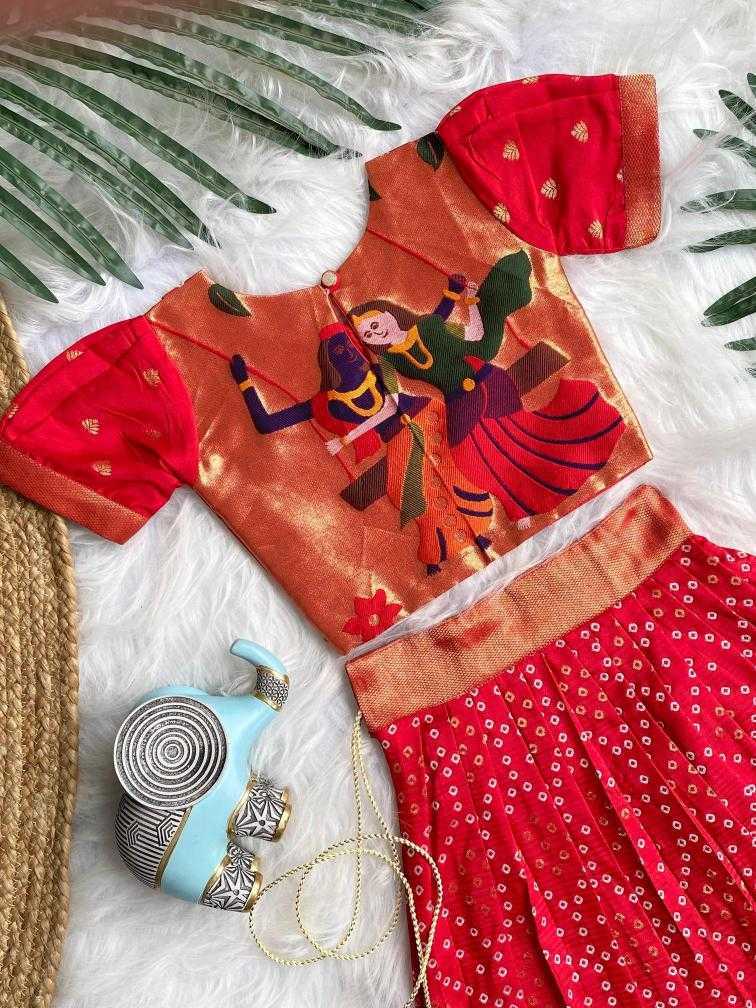 Ynf Silk KESH249 K Bandhej Kids Wear Wholesale Kids Lehenga Kids Lehenga Choli Baby Girl Lehenga Manufacturer