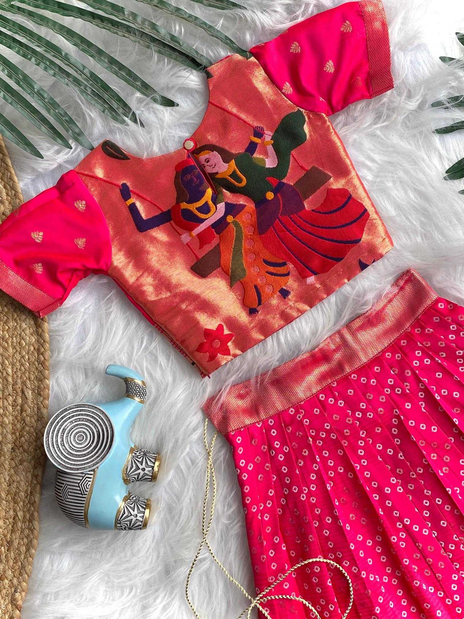 Ynf Silk KESH249 K Bandhej Kids Wear Wholesale Kids Lehenga Kids Lehenga Choli Baby Girl Lehenga Manufacturer