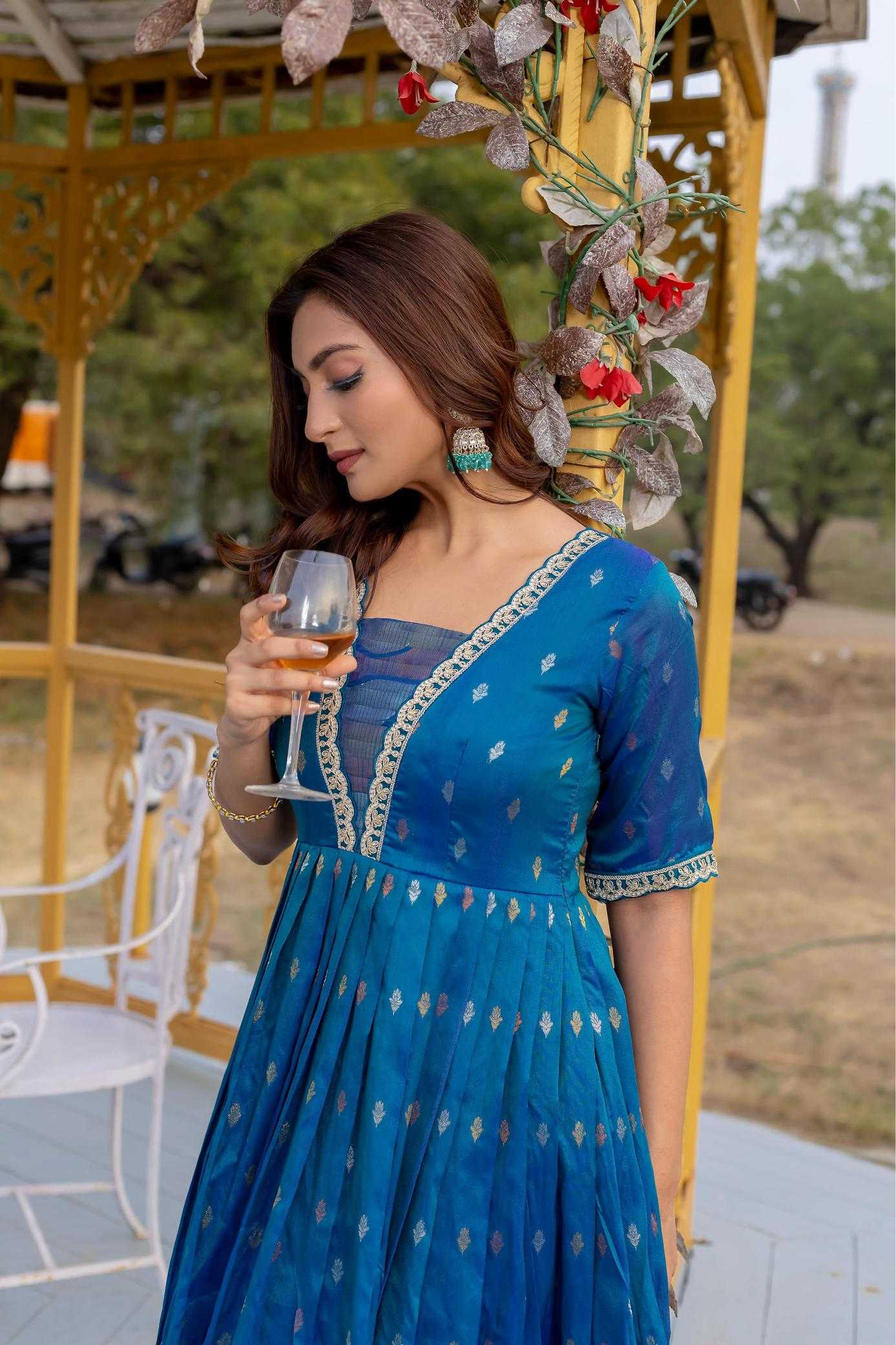 Ynf Silk KESH249 stunning Gowns Plus Size Collections Wholesale Embroidery Gowns Designer Gowns Silk Gowns Manufacturer