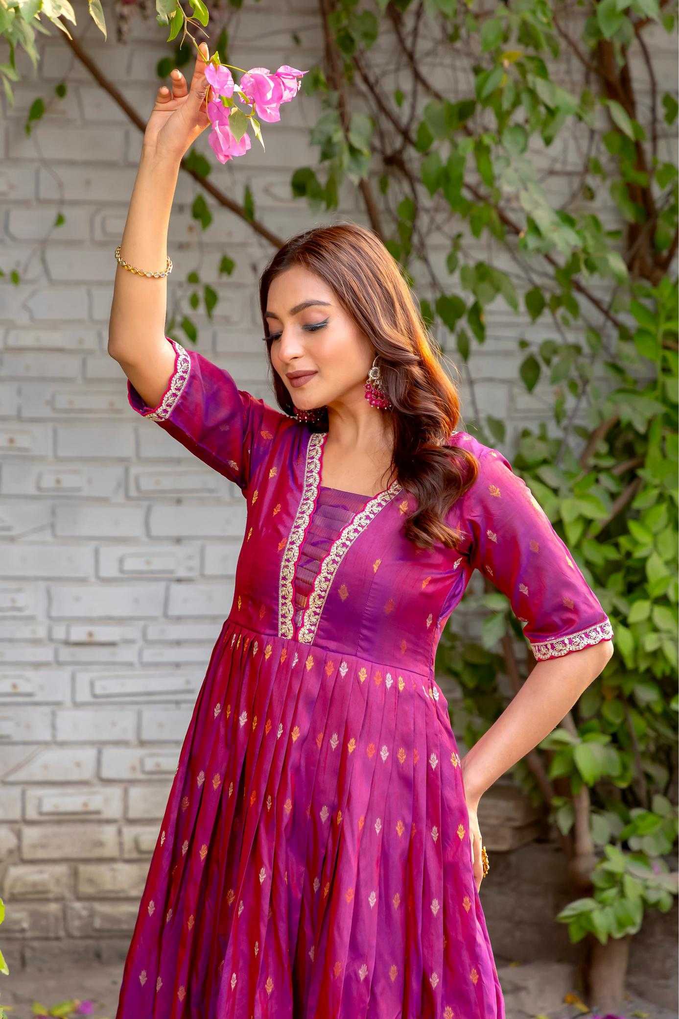 Ynf Silk KESH249 stunning Gowns Plus Size Collections Wholesale Embroidery Gowns Designer Gowns Silk Gowns Manufacturer