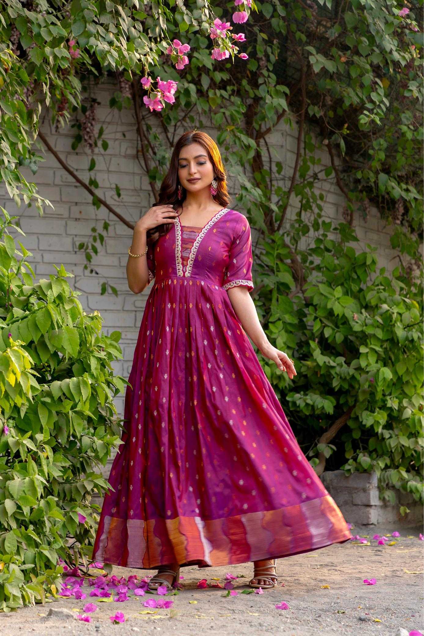 Ynf Silk KESH249 stunning Gowns Plus Size Collections Wholesale Embroidery Gowns Designer Gowns Silk Gowns Manufacturer