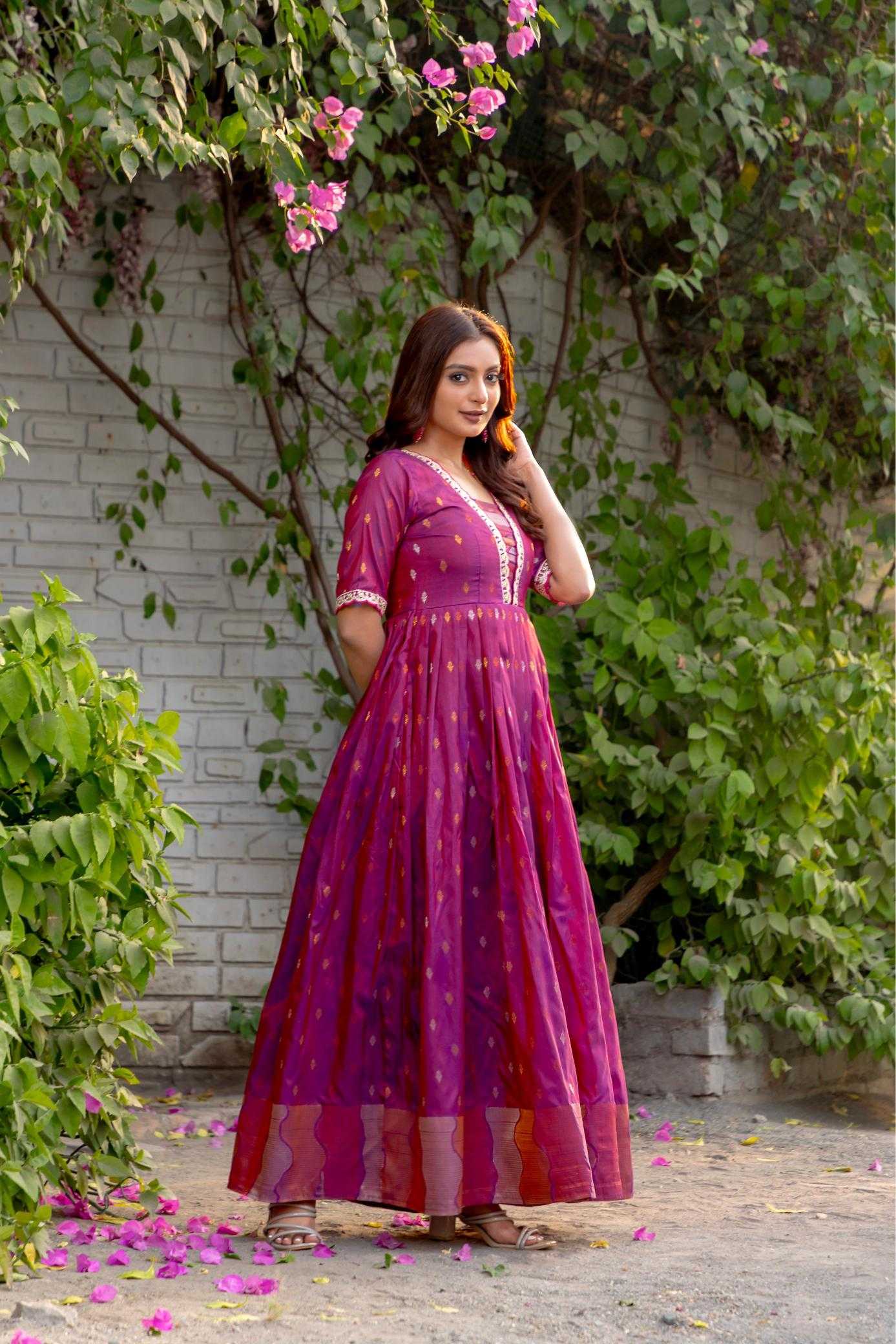 Ynf Silk KESH249 stunning Gowns Plus Size Collections Wholesale Embroidery Gowns Designer Gowns Silk Gowns Manufacturer
