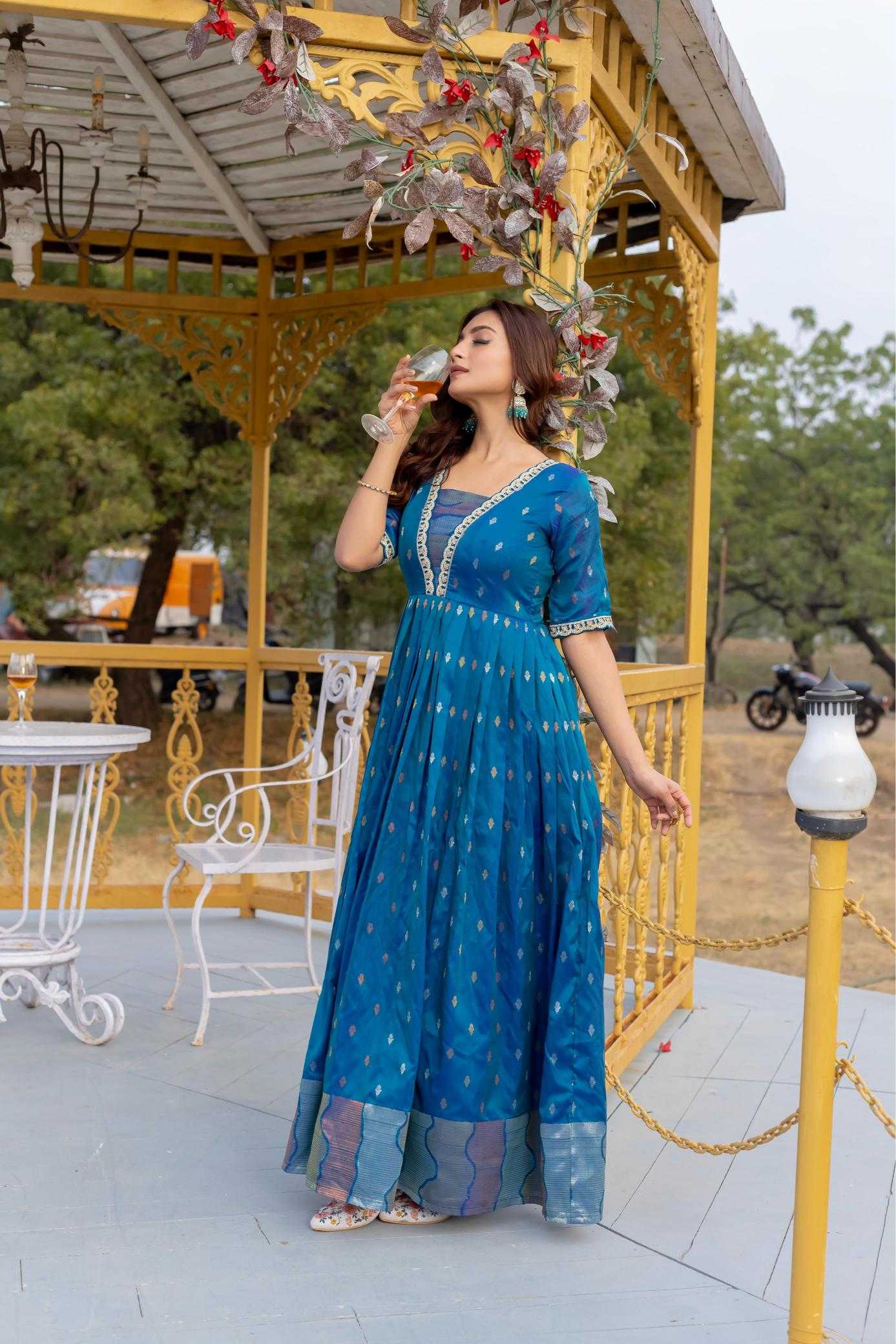 Ynf Silk KESH249 stunning Gowns Plus Size Collections Wholesale Embroidery Gowns Designer Gowns Silk Gowns Manufacturer