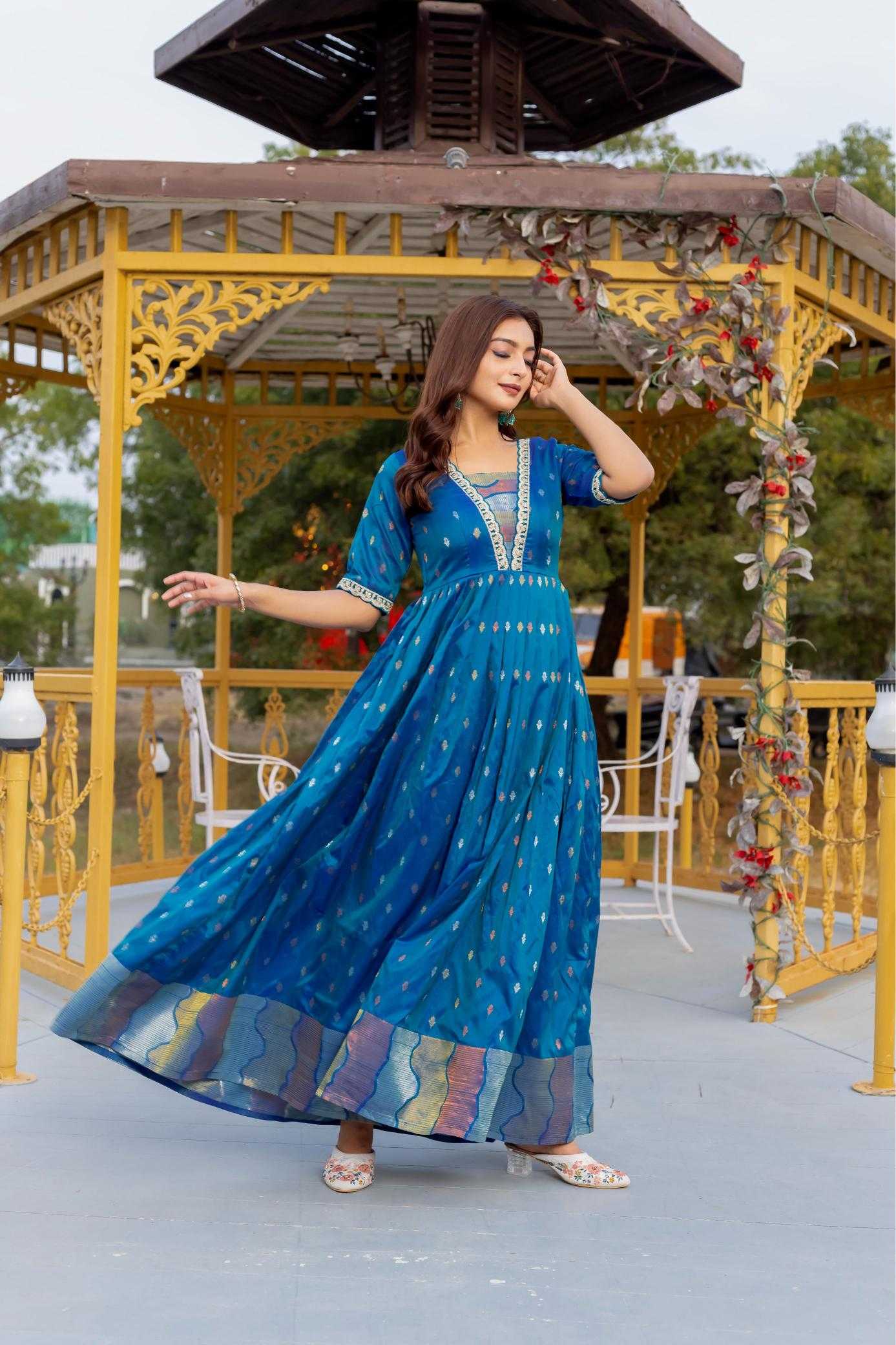 Ynf Silk KESH249 stunning Gowns Plus Size Collections Wholesale Embroidery Gowns Designer Gowns Silk Gowns Manufacturer