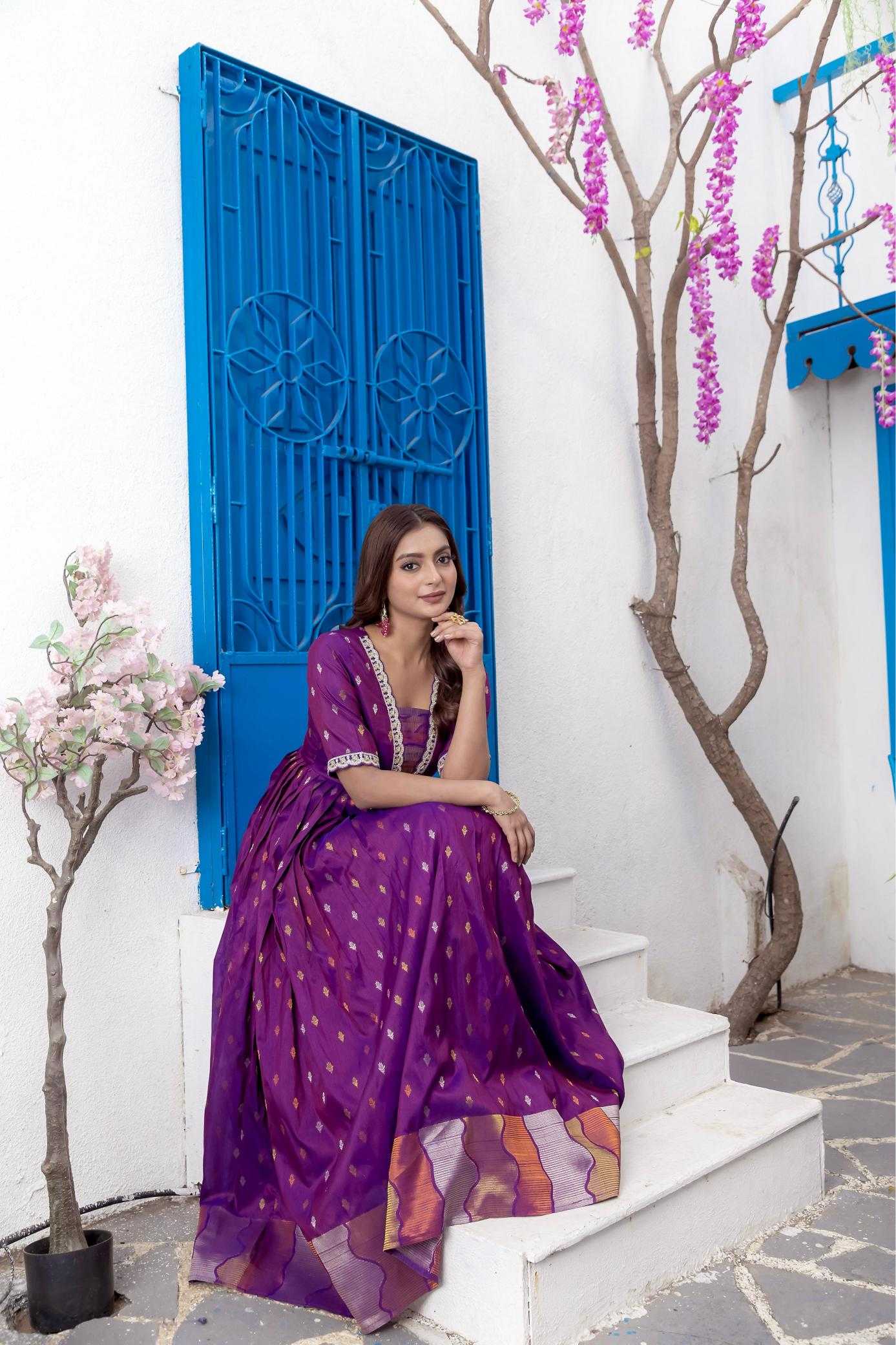 Ynf Silk KESH249 stunning Gowns Plus Size Collections Wholesale Embroidery Gowns Designer Gowns Silk Gowns Manufacturer