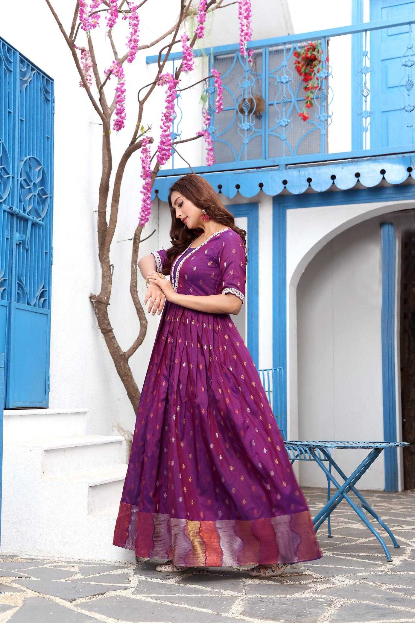 Ynf Silk KESH249 stunning Gowns Plus Size Collections Wholesale Embroidery Gowns Designer Gowns Silk Gowns Manufacturer