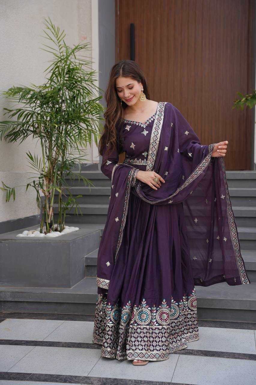 Ynf Silk KESH490 660 Gowns Wholesale Fancy Gowns Embroidery Gowns Silk Gowns Manufacturer