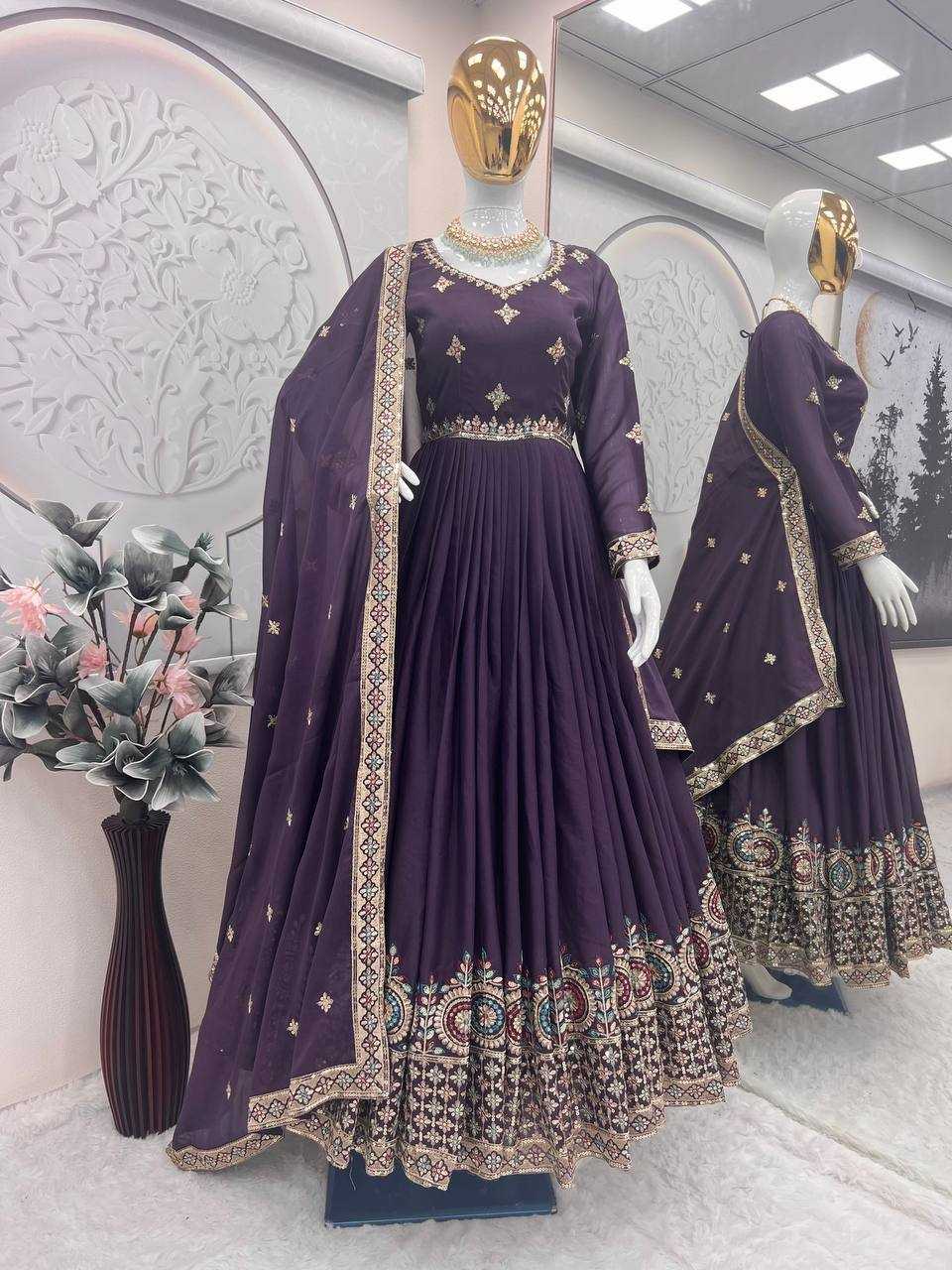Ynf Silk KESH490 660 Gowns Wholesale Fancy Gowns Embroidery Gowns Silk Gowns Manufacturer