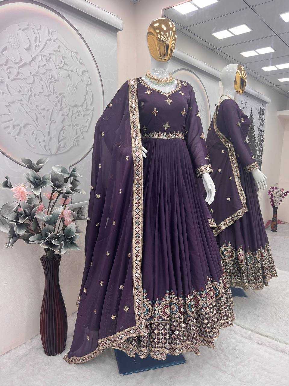 Ynf Silk KESH490 660 Gowns Wholesale Fancy Gowns Embroidery Gowns Silk Gowns Manufacturer