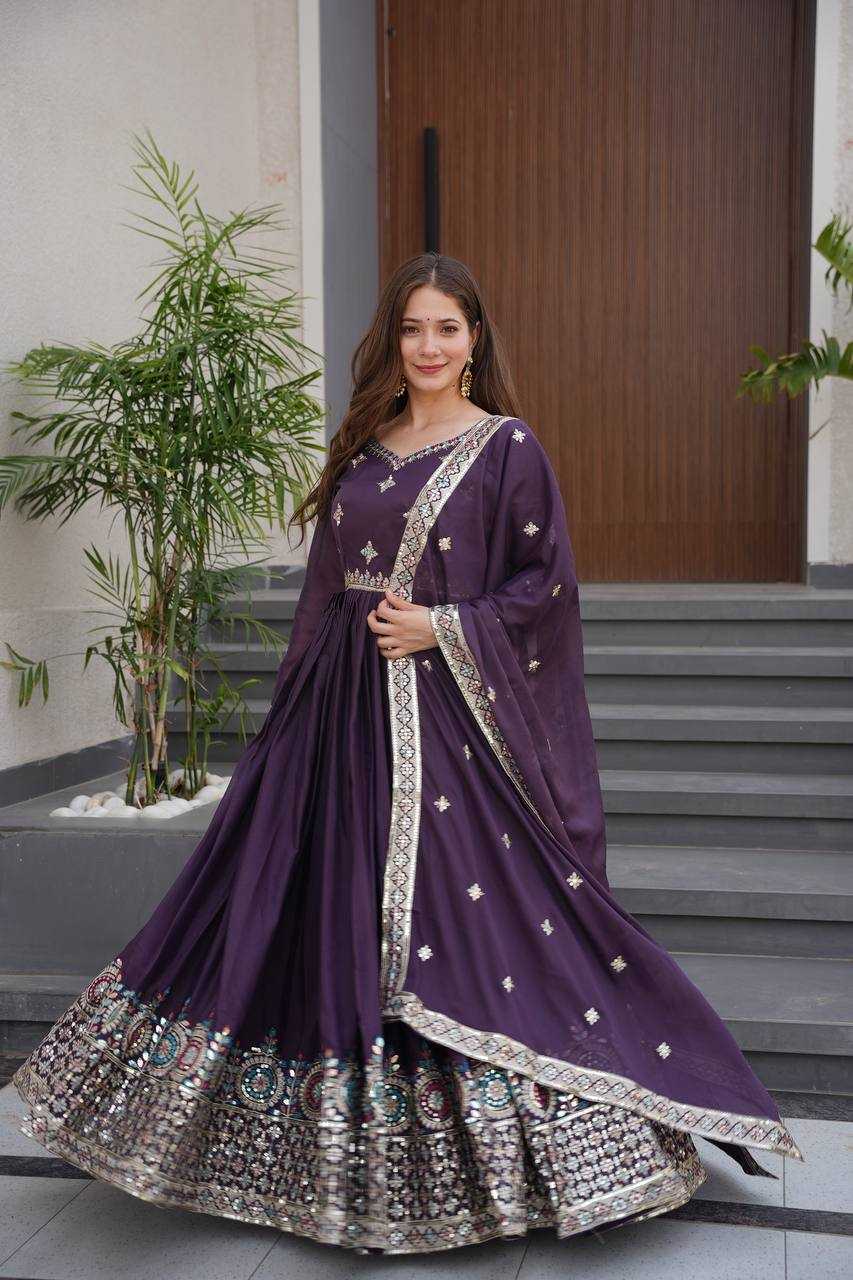Ynf Silk KESH490 660 Gowns Wholesale Fancy Gowns Embroidery Gowns Silk Gowns Manufacturer