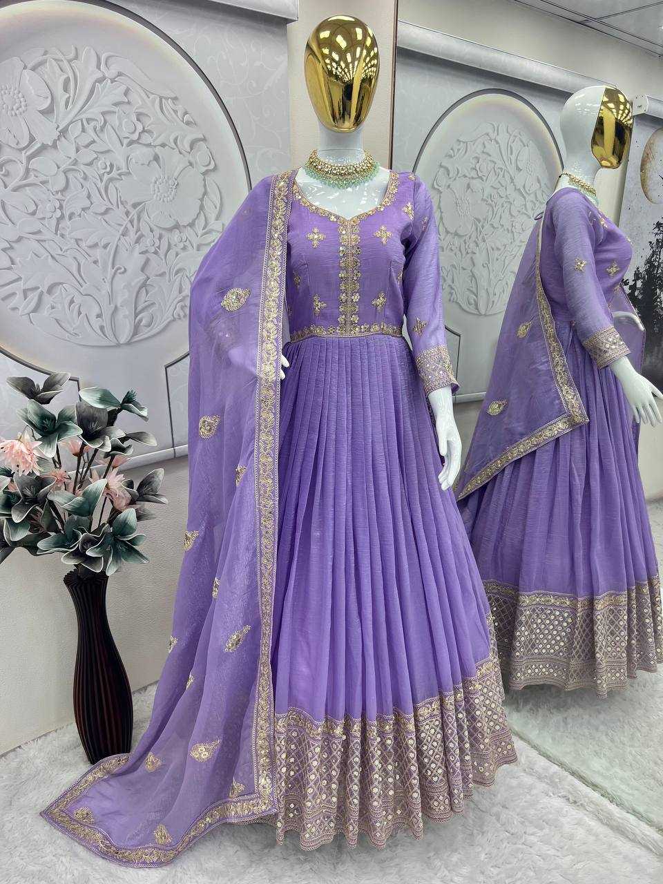 Ynf Silk KESH490 661 Gowns Wholesale Printed Gowns Fancy Gowns Party Gowns Manufacturer