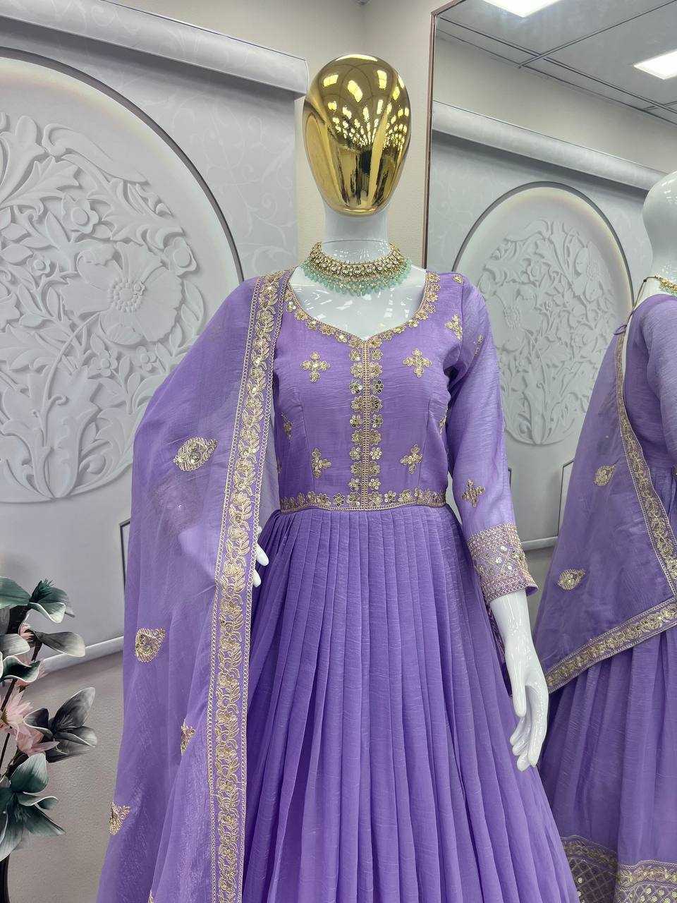 Ynf Silk KESH490 661 Gowns Wholesale Printed Gowns Fancy Gowns Party Gowns Manufacturer