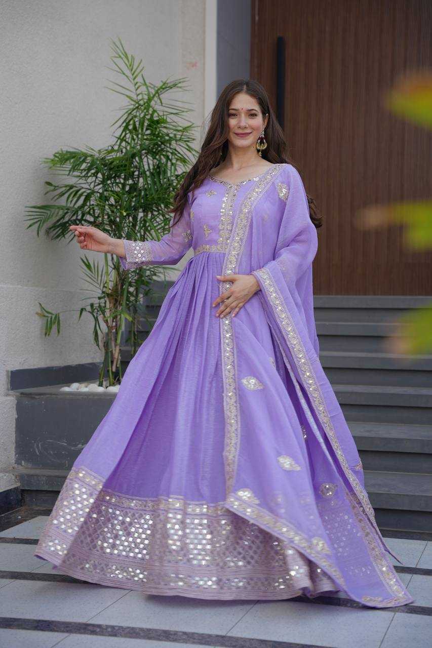 Ynf Silk KESH490 661 Gowns Wholesale Printed Gowns Fancy Gowns Party Gowns Manufacturer