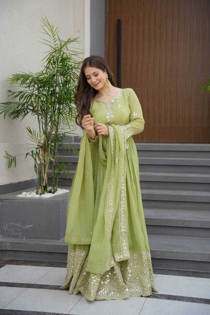 Ynf Silk KESH490 661 Gowns Wholesale Printed Gowns Fancy Gowns Party Gowns Manufacturer