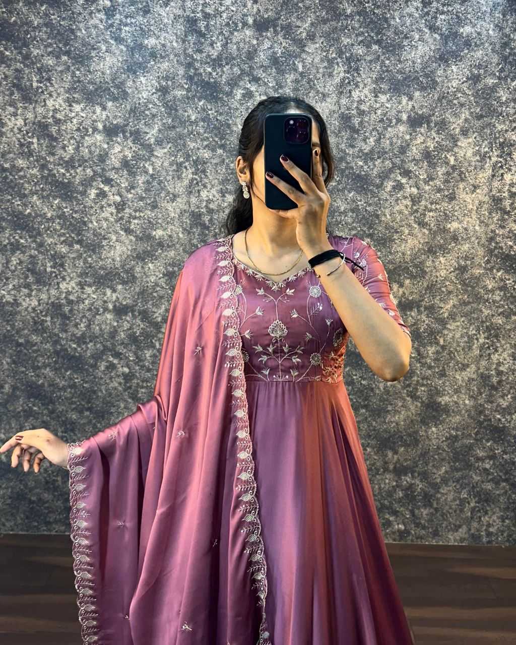 Ynf Silk KESH507 AMBIKA Gowns Wedding Collections Festive Collections Wholesale Embroidery Gowns Silk Gowns Gown With Dupatta Manufacturer