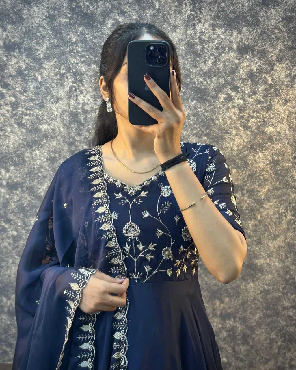 Ynf Silk KESH507 AMBIKA Gowns Wedding Collections Festive Collections Wholesale Embroidery Gowns Silk Gowns Gown With Dupatta Manufacturer