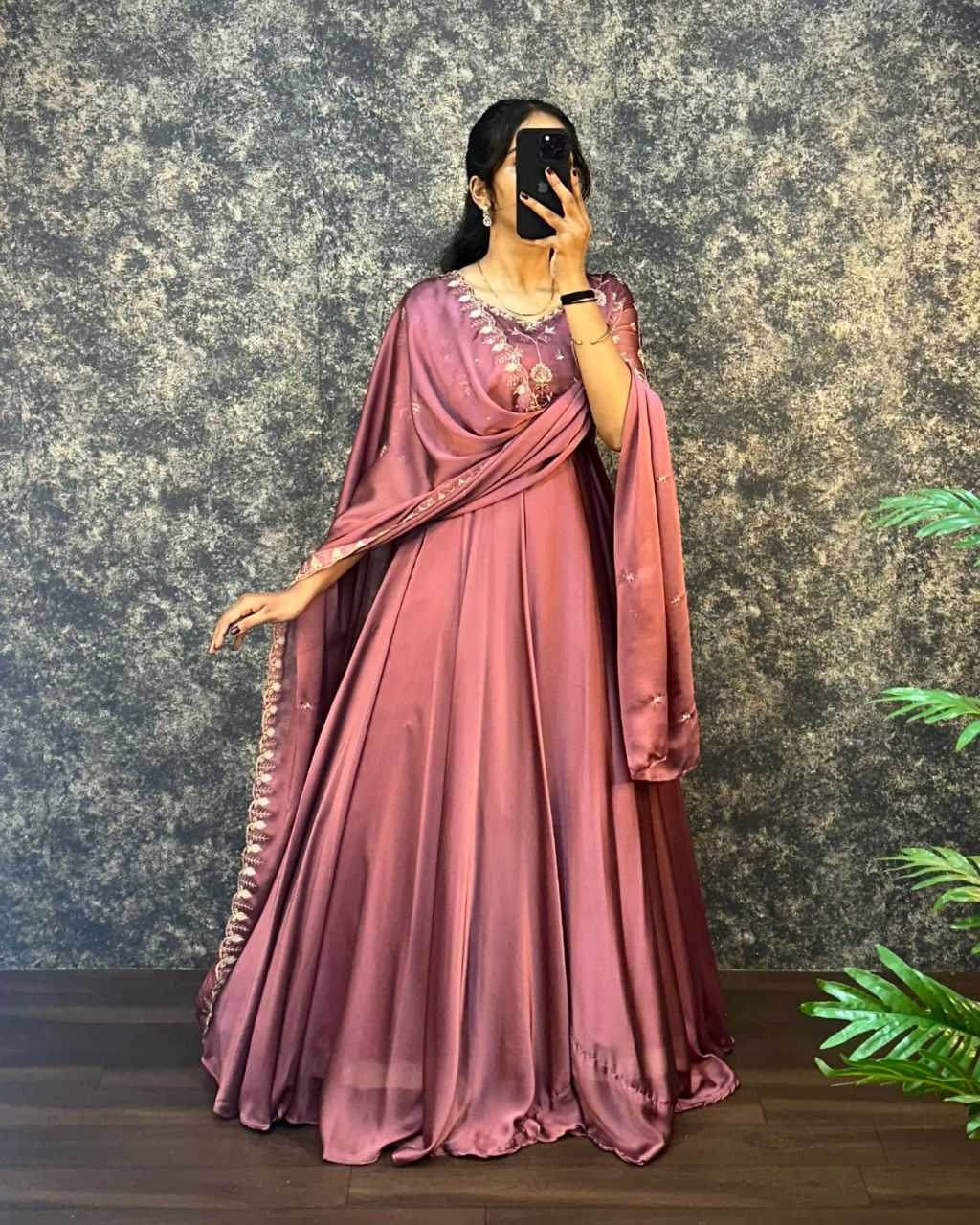 Ynf Silk KESH507 AMBIKA Gowns Wedding Collections Festive Collections Wholesale Embroidery Gowns Silk Gowns Gown With Dupatta Manufacturer