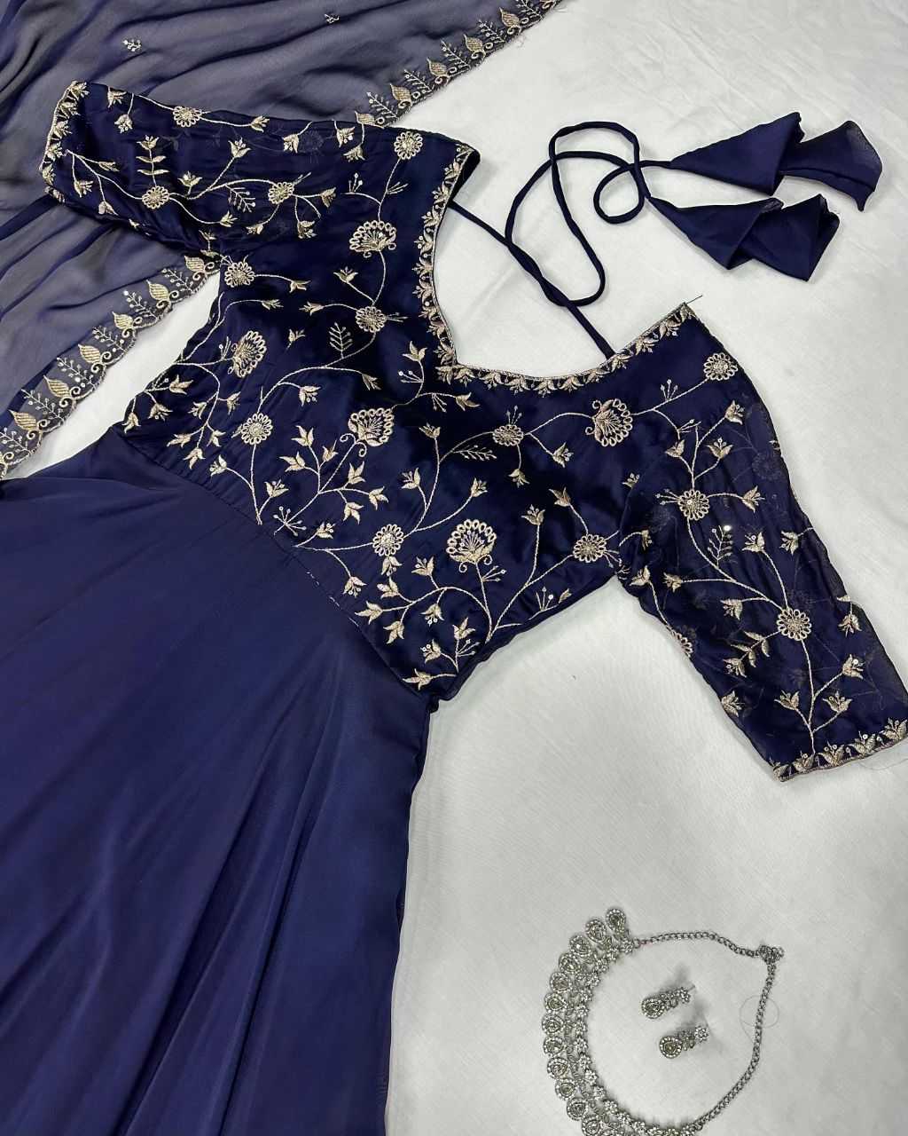 Ynf Silk KESH507 AMBIKA Gowns Wedding Collections Festive Collections Wholesale Embroidery Gowns Silk Gowns Gown With Dupatta Manufacturer