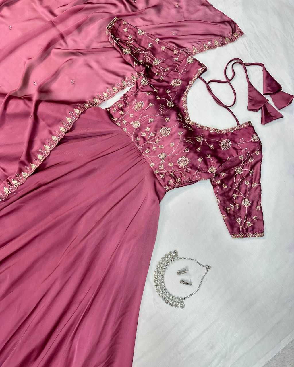 Ynf Silk KESH507 AMBIKA Gowns Wedding Collections Festive Collections Wholesale Embroidery Gowns Silk Gowns Gown With Dupatta Manufacturer