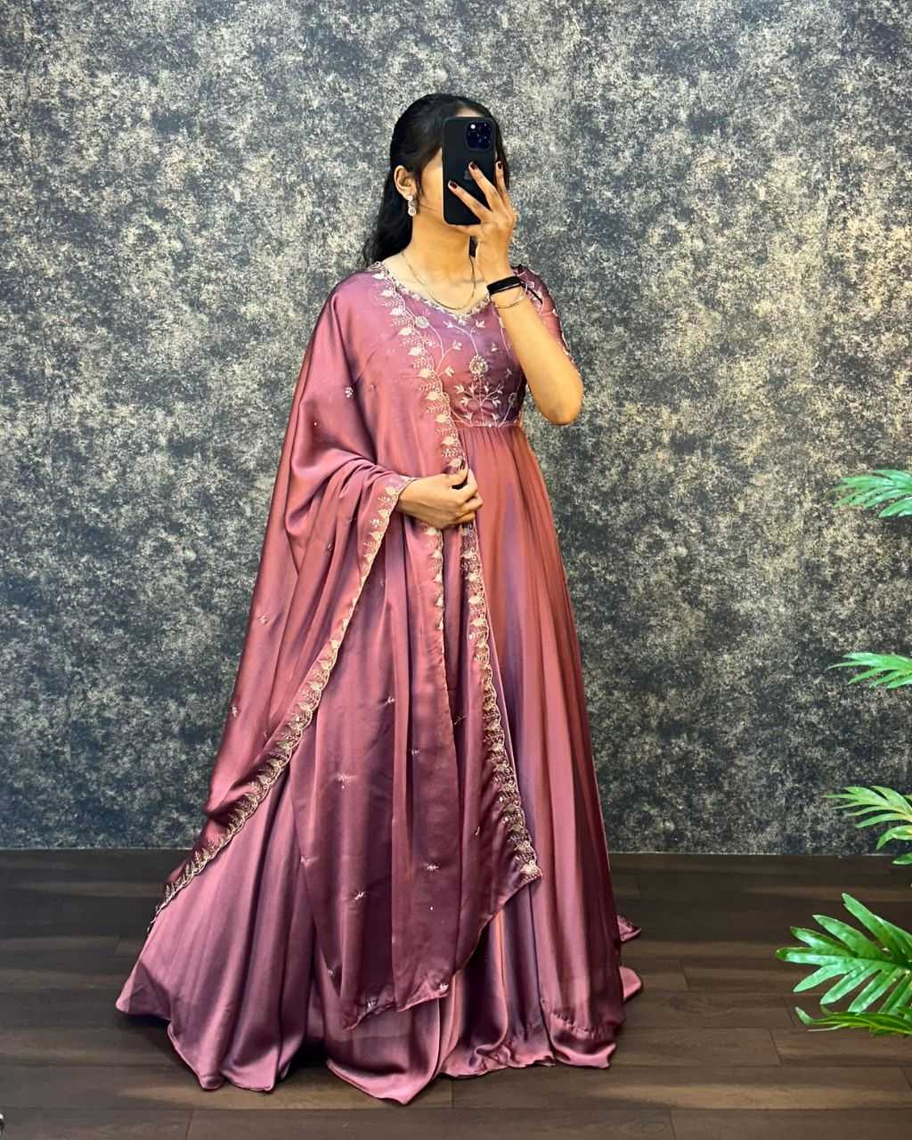 Ynf Silk KESH507 AMBIKA Gowns Wedding Collections Festive Collections Wholesale Embroidery Gowns Silk Gowns Gown With Dupatta Manufacturer