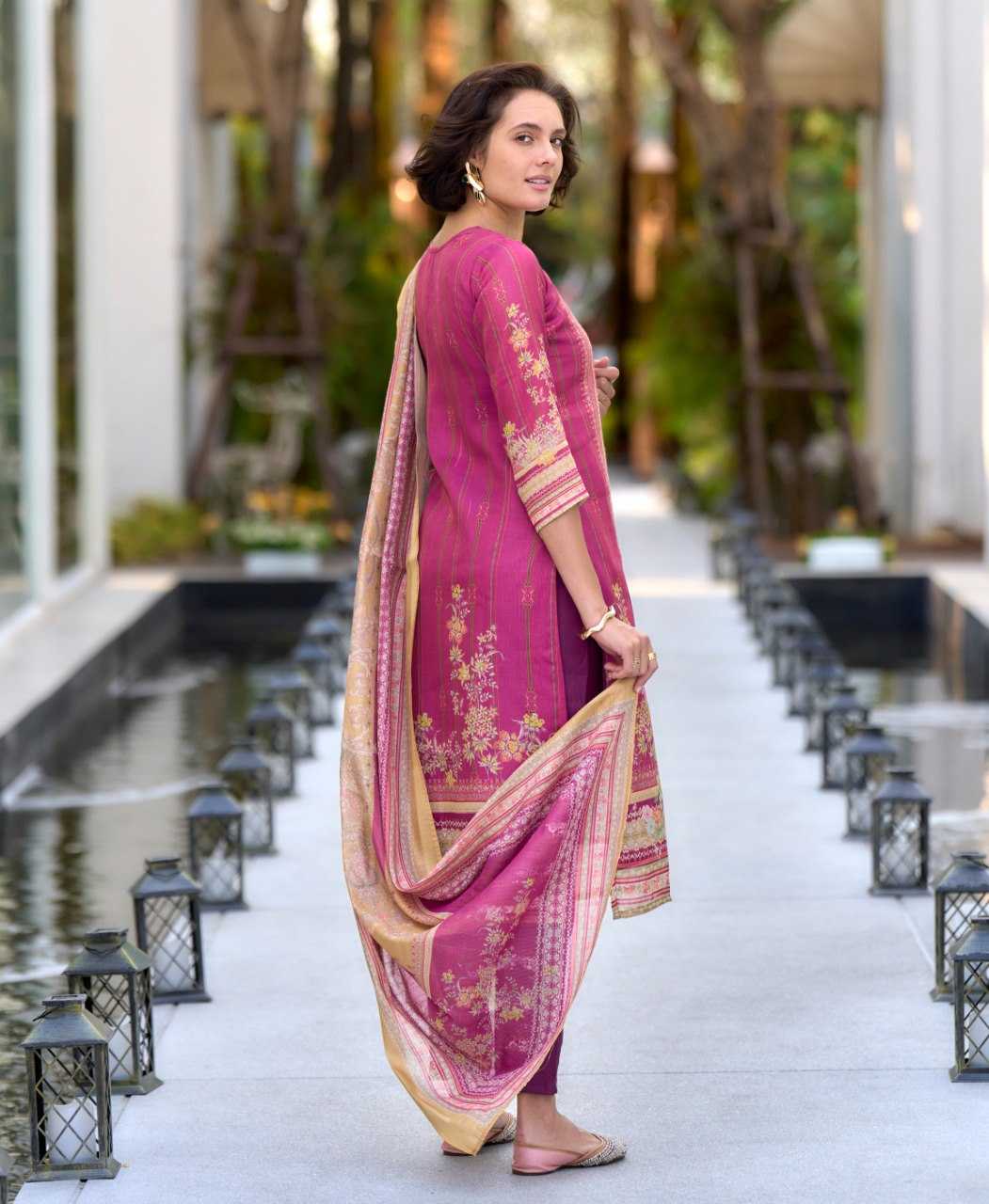 Ynf Silk KESH507 Geometric Suits & Dresses Wholesale Printed Suits Ladies Silk Suit Party wear suits Manufacturer