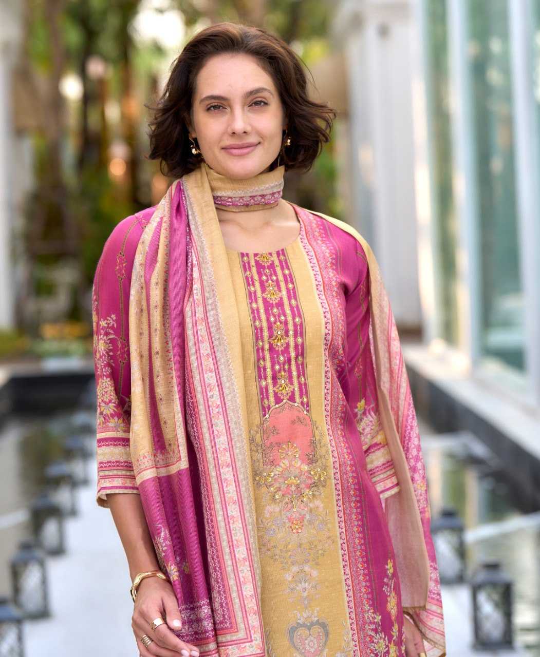 Ynf Silk KESH507 Geometric Suits & Dresses Wholesale Printed Suits Ladies Silk Suit Party wear suits Manufacturer