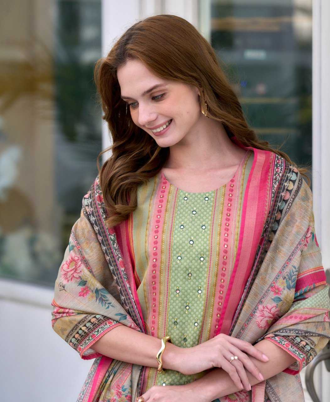 Ynf Silk KESH507 Vatican Suits & Dresses Wholesale Printed Suits Ladies Silk Suit Silk Suits Manufacturer