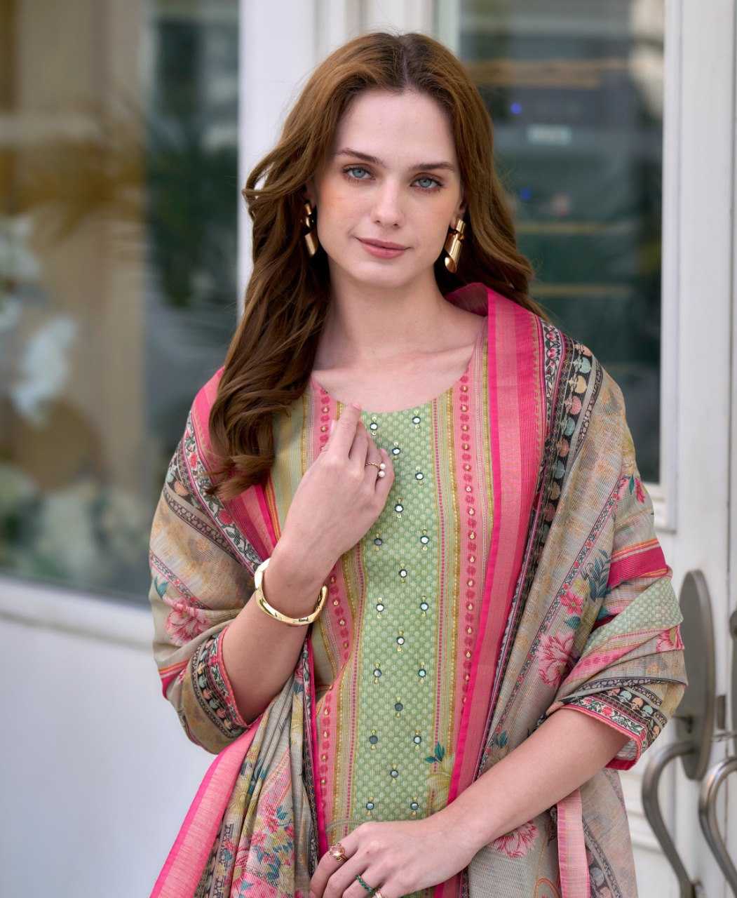 Ynf Silk KESH507 Vatican Suits & Dresses Wholesale Printed Suits Ladies Silk Suit Silk Suits Manufacturer