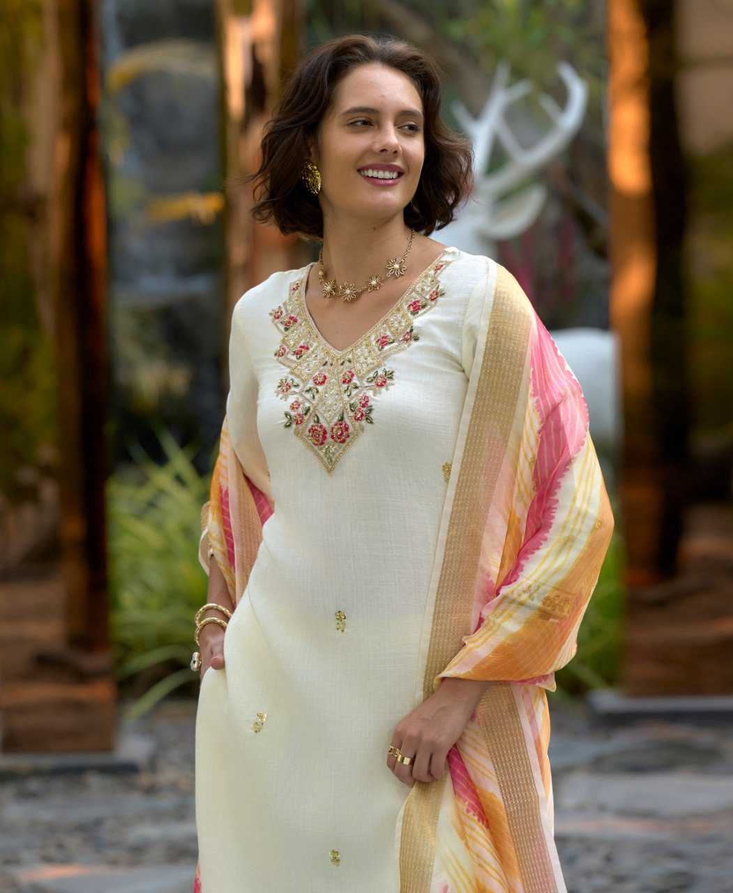 Ynf Silk KESH507 WOLF Suits & Dresses Wedding Collections Festive Collections Wholesale Ladies Silk Suit Straight Cut Suits Embroidered Suits Manufacturer