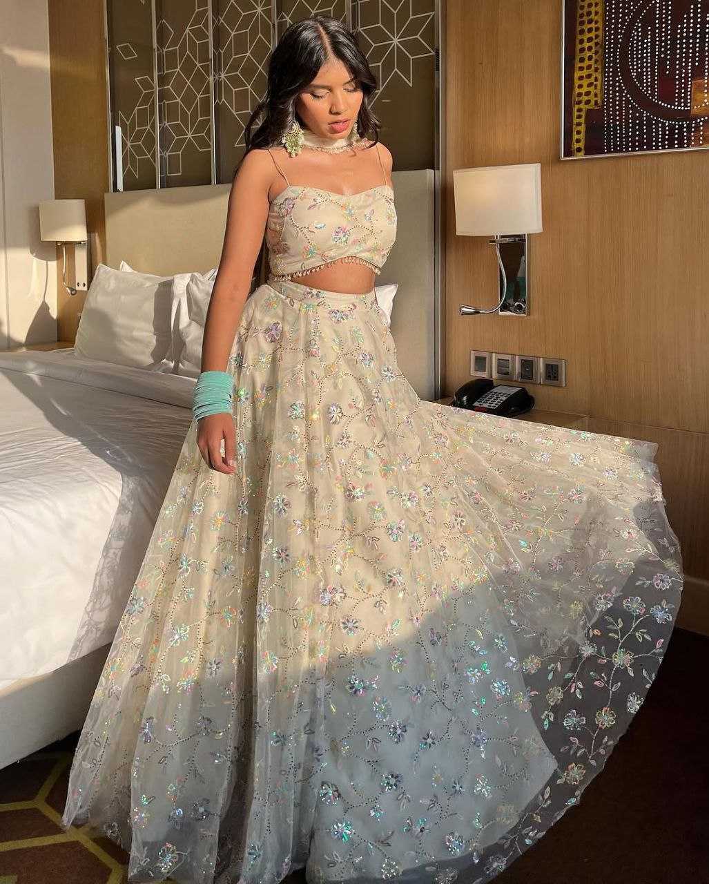 Ynf Silk KESH508 1026 Lehengas Wholesale Silk Lehenga Embroidered Lehenga White Lehenga Manufacturer