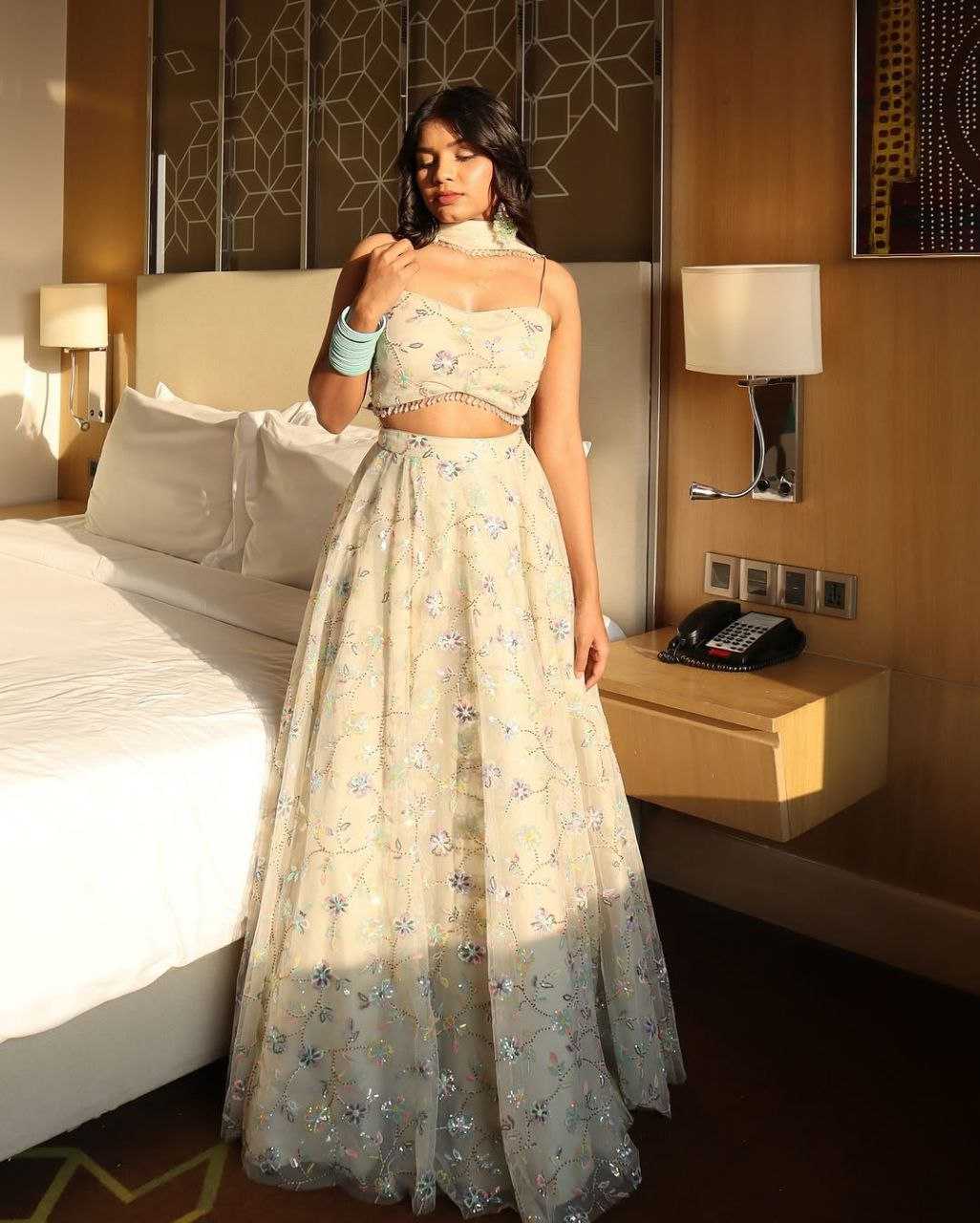 Ynf Silk KESH508 1026 Lehengas Wholesale Silk Lehenga Embroidered Lehenga White Lehenga Manufacturer