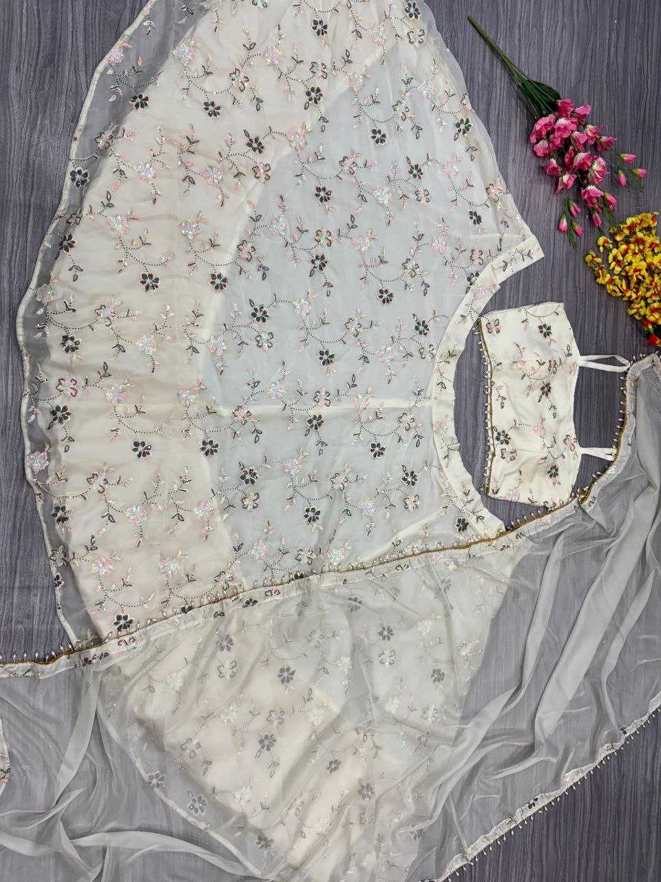 Ynf Silk KESH508 1026 Lehengas Wholesale Silk Lehenga Embroidered Lehenga White Lehenga Manufacturer
